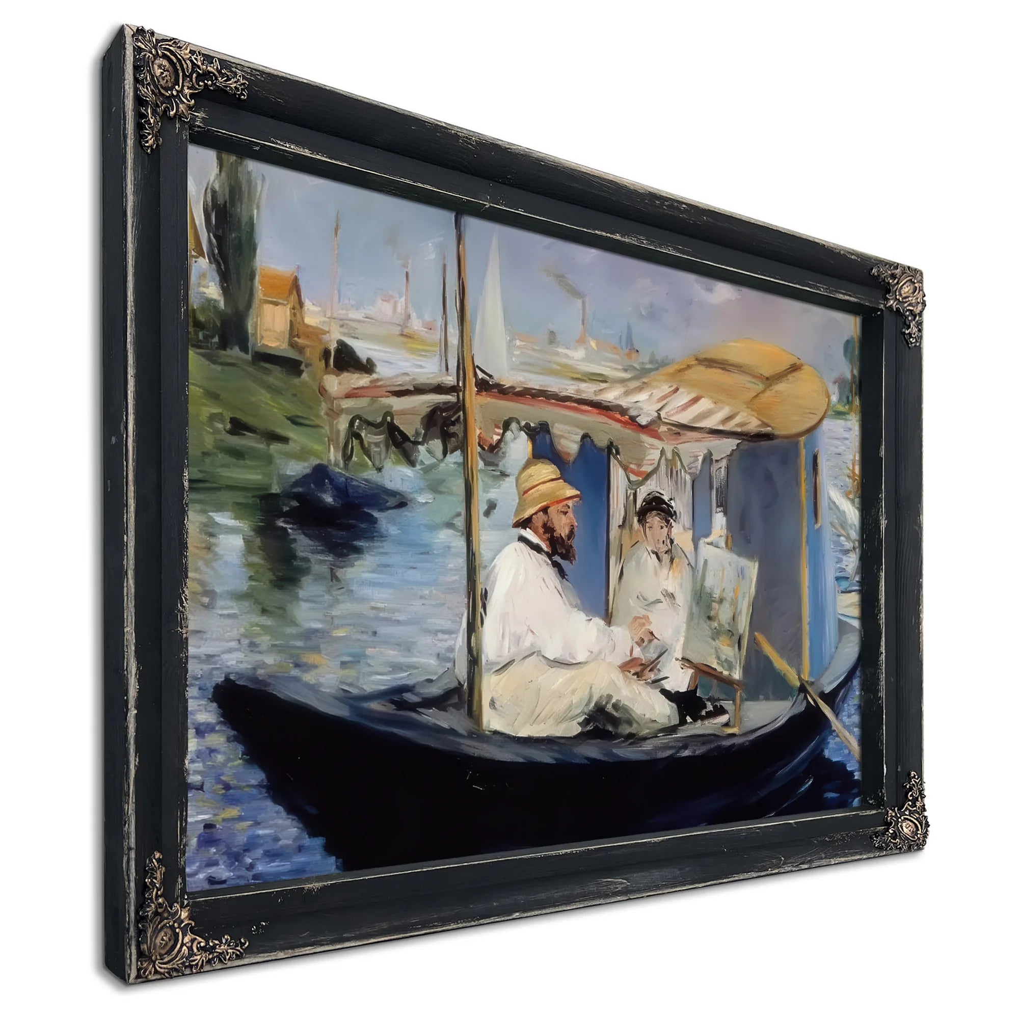 Claude Monet And His Wife In His Studio Boat By Edouard Manet Fine Art Print