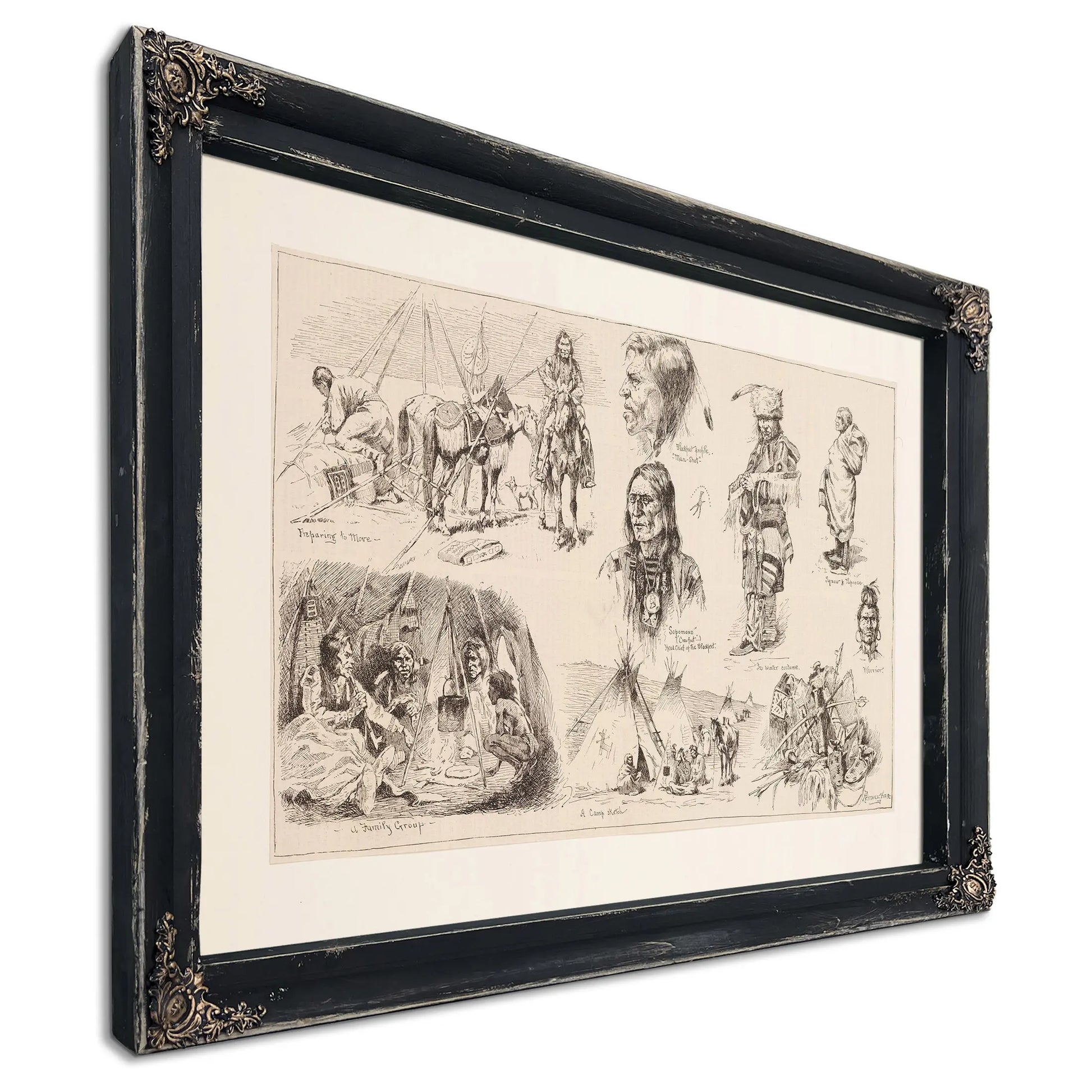 In The Lodges Of The Blackfeet Indians by Frederic Remington