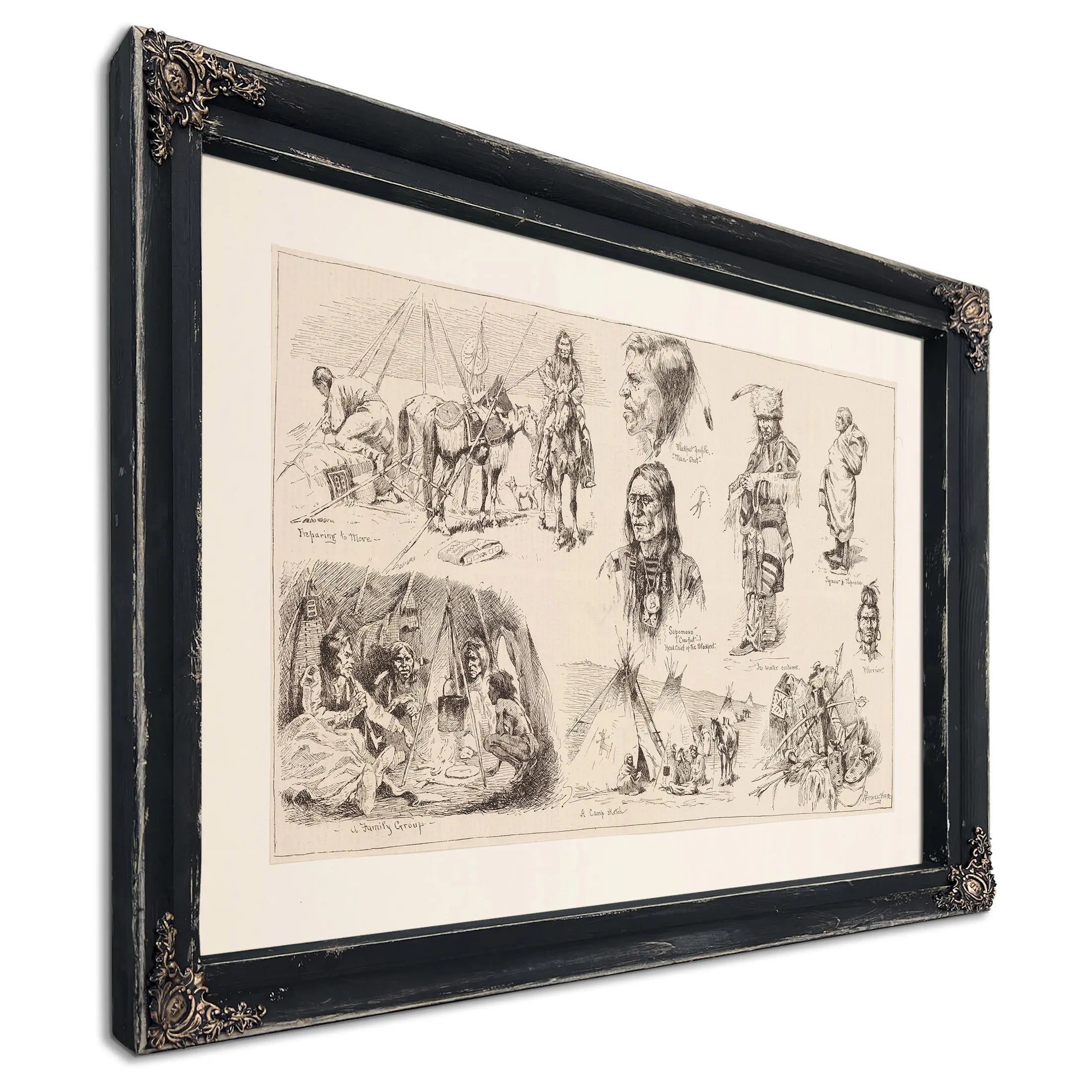 In The Lodges Of The Blackfeet Indians by Frederic Remington