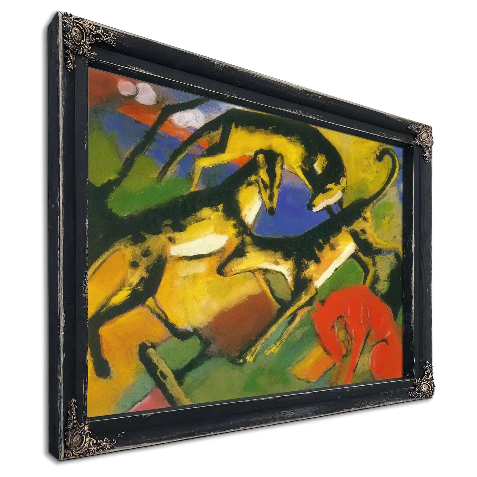 Playing Dogs By Franz Marc Fine Art Print
