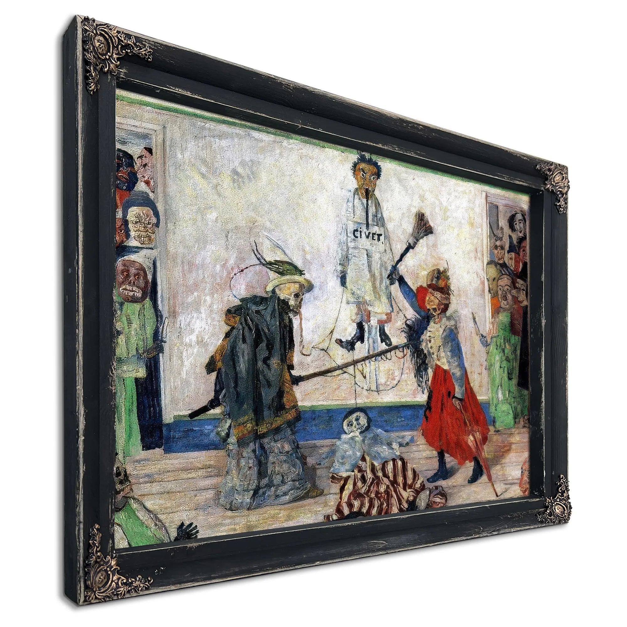Masks Fighting Over A Hanged Man By James Ensor Fine Art Print