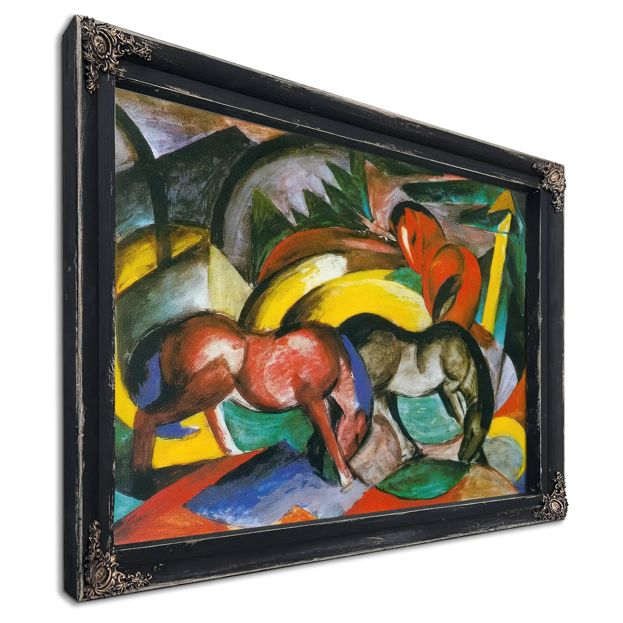 Three Horses By Franz Marc Fine Art Print