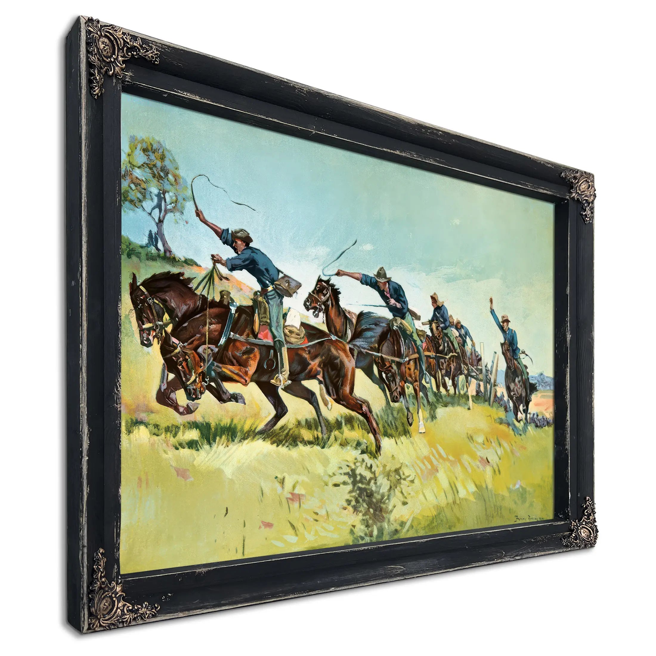 Grimess Battery Going Up El Pozo Hill by Frederic Remington