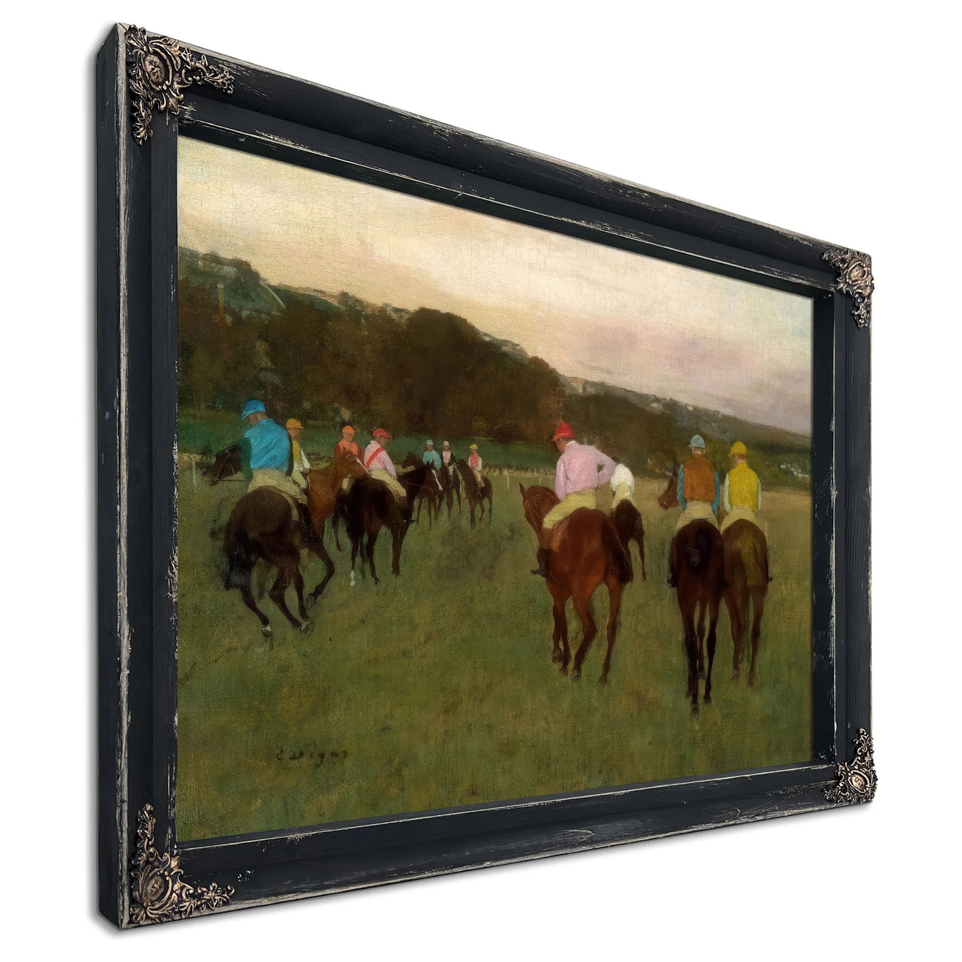Race Horses At Longchamp By Edgar Degas Fine Art Print