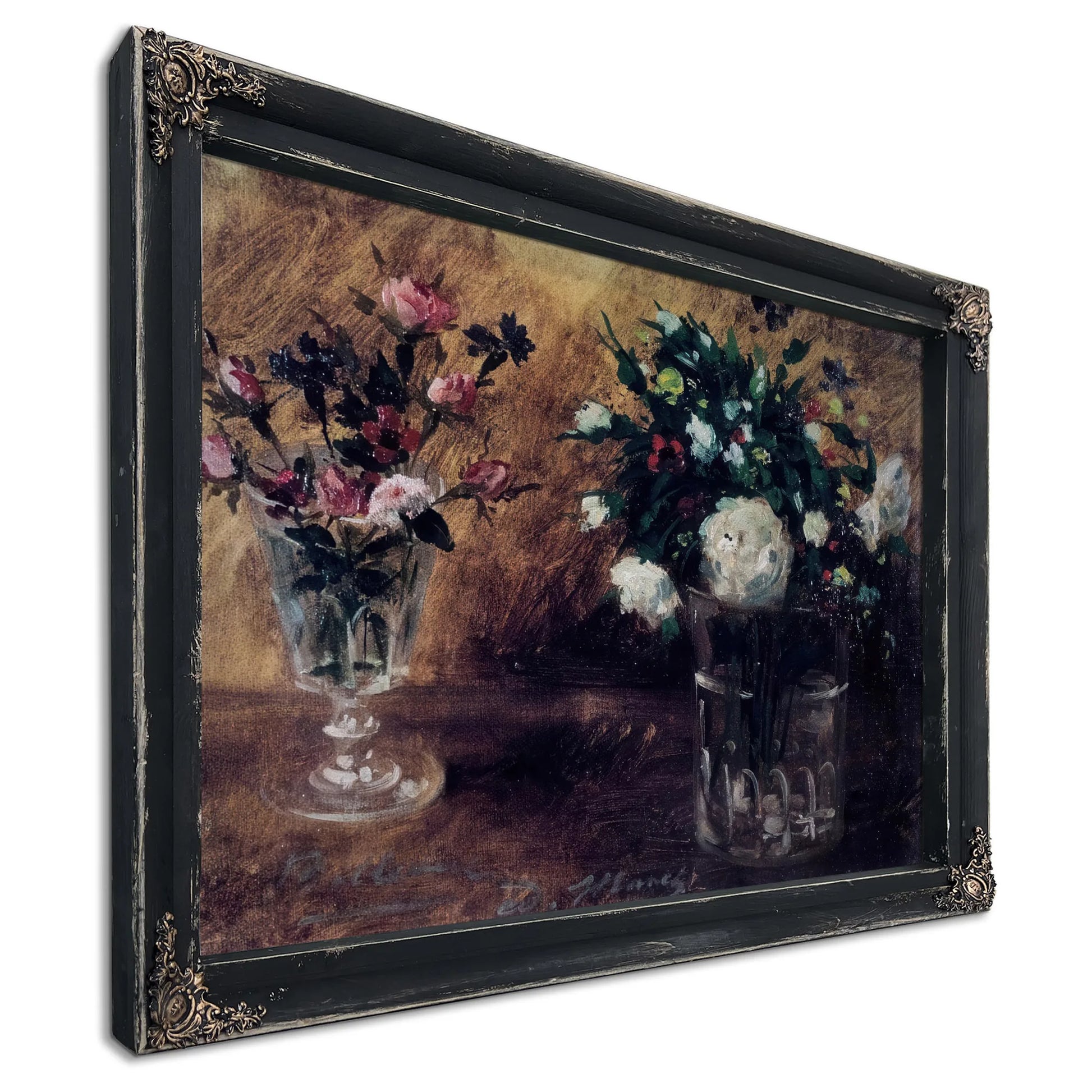 Flowers In Two Glasses By Edouard Manet Fine Art Print