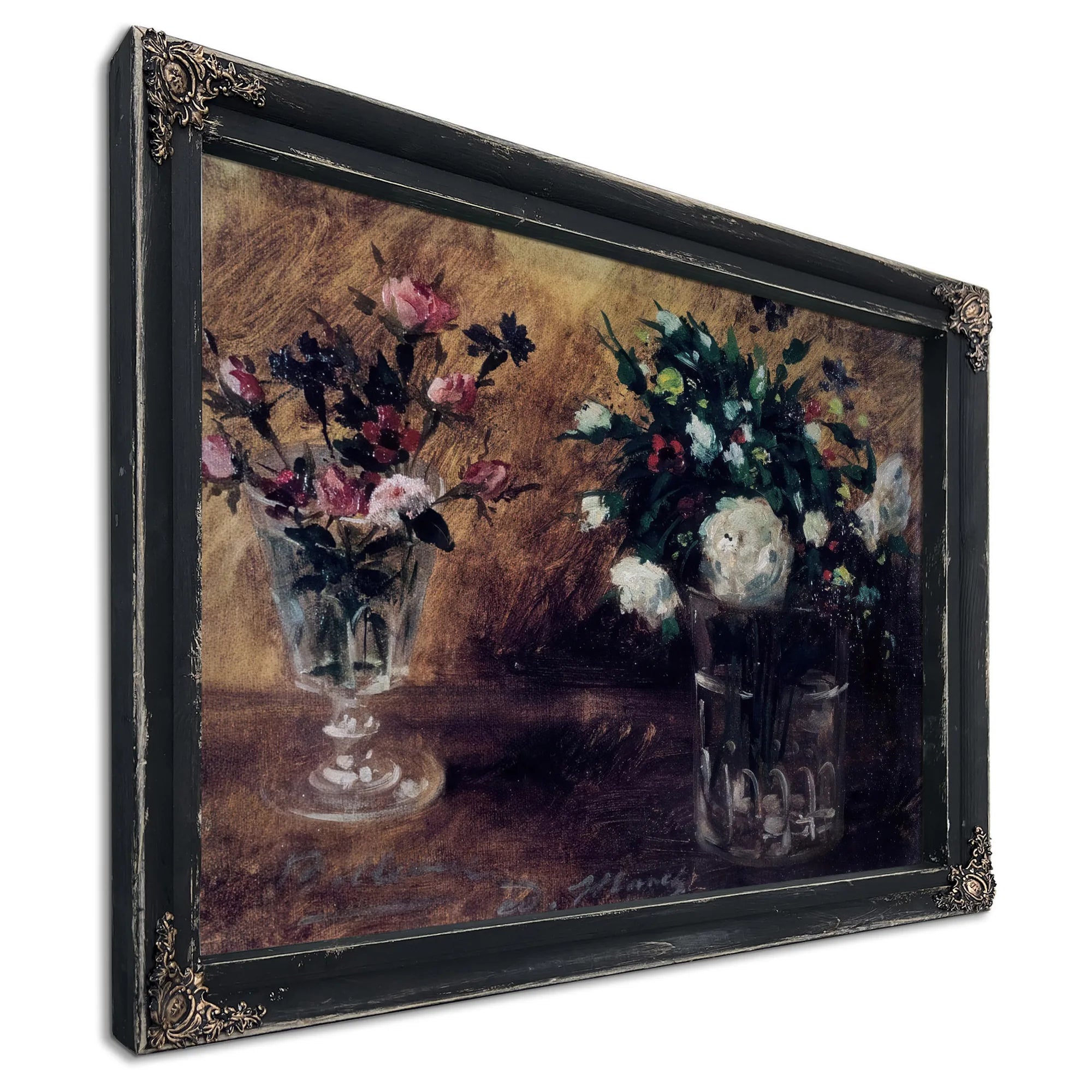 Flowers In Two Glasses By Edouard Manet Fine Art Print