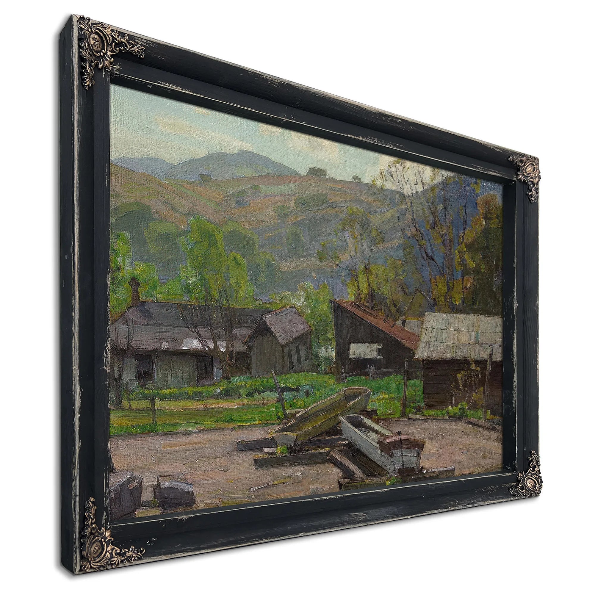 Water Troughs On A Farm By William Wendt Fine Art Print