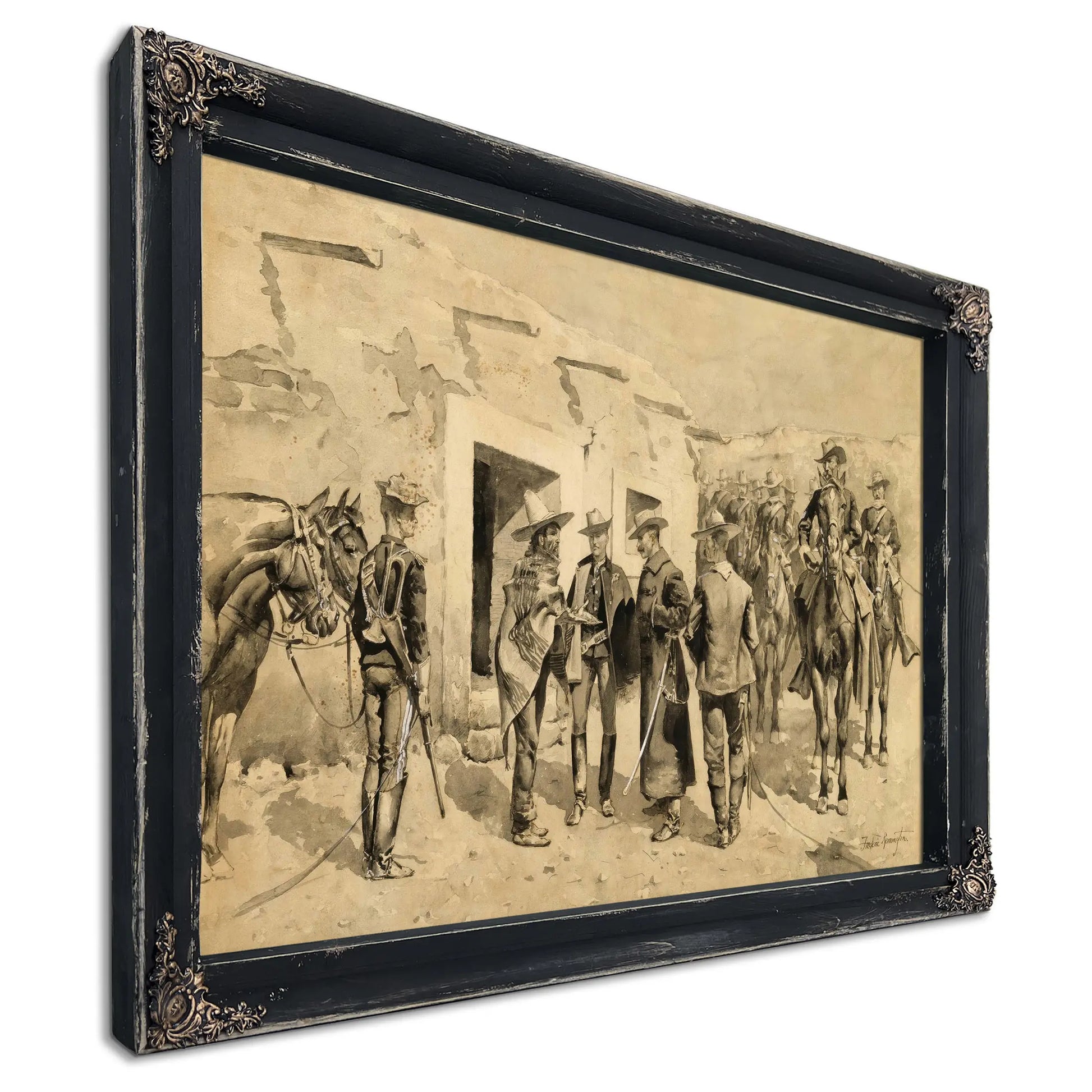 U S Cavalry Hunting Garza Men On The Rio Grande by Frederic Remington