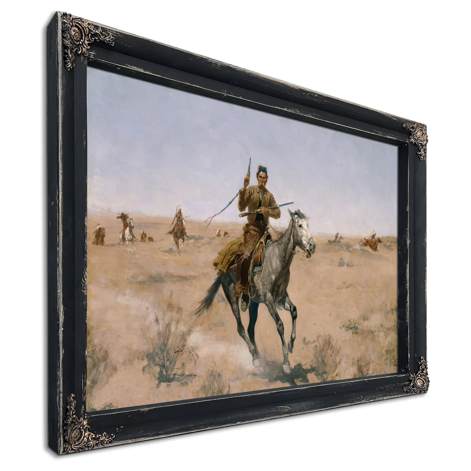 The Flight A Sagebrush Pioneer  by Frederic Remington