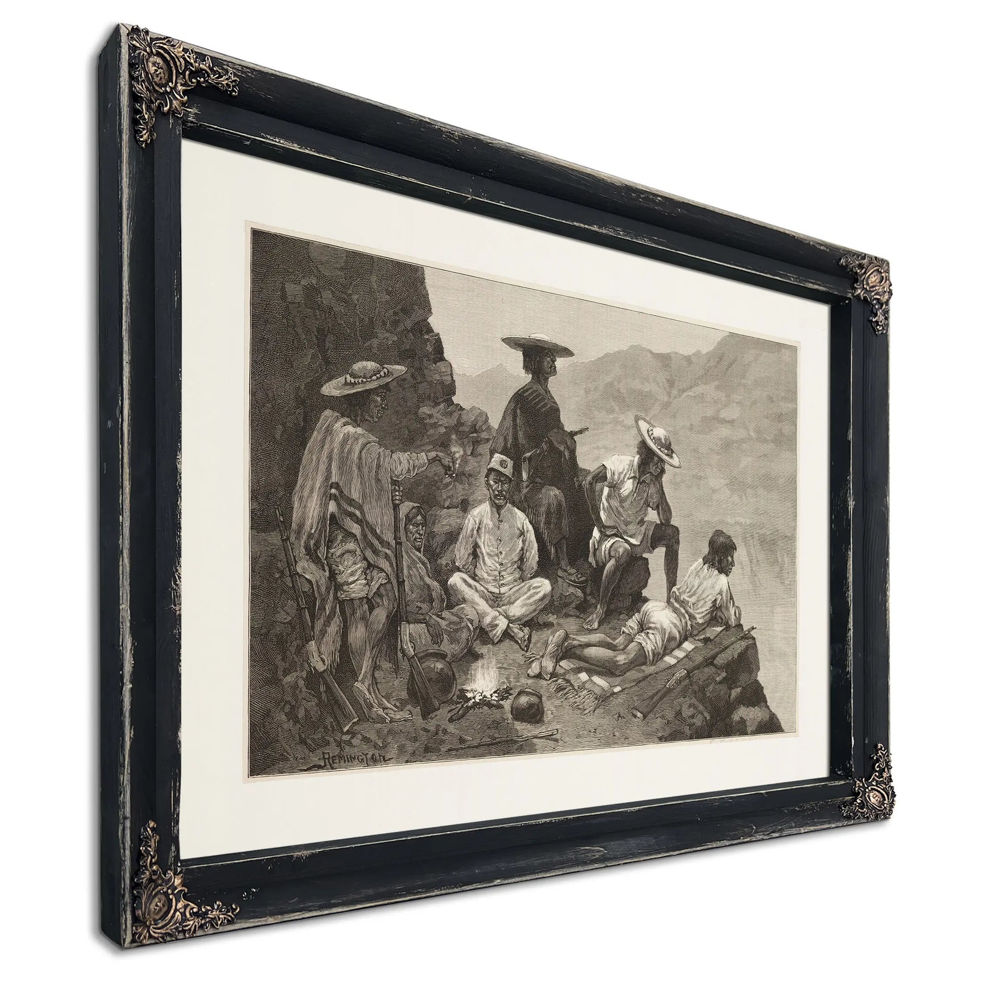 Yaqui Indian Refugees With Captive Mexican Soldier by Frederic Remington