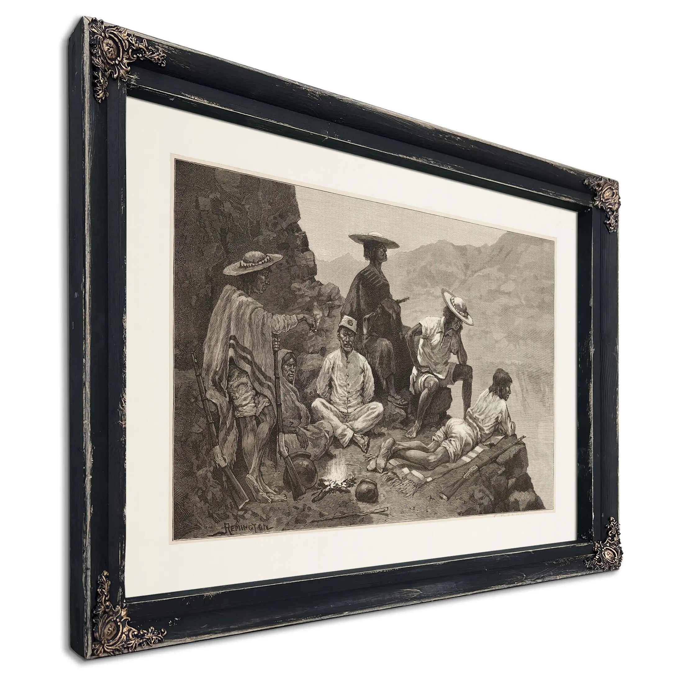 Yaqui Indian Refugees With Captive Mexican Soldier by Frederic Remington