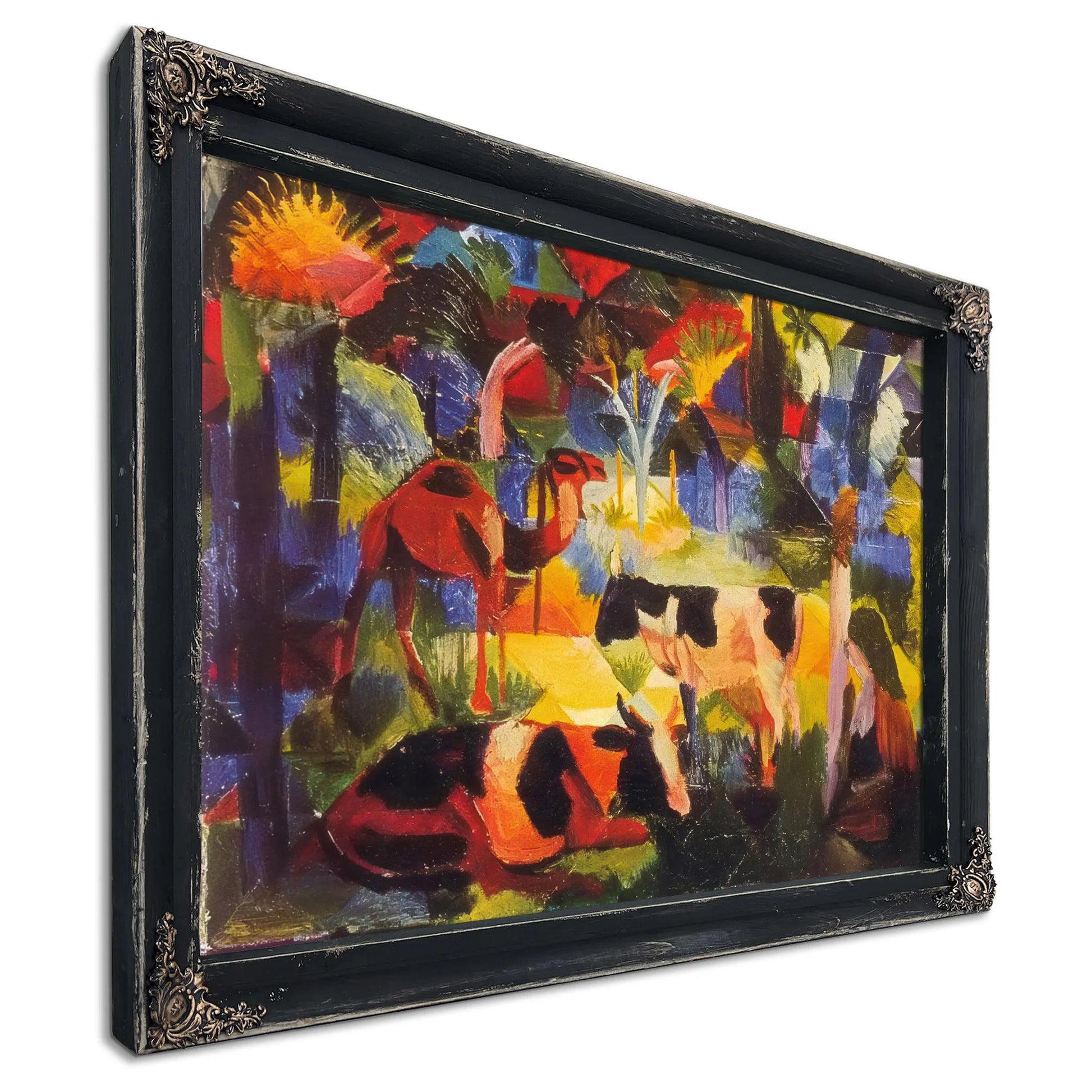 Landscape With Cows And Camels By August Macke Fine Art Print