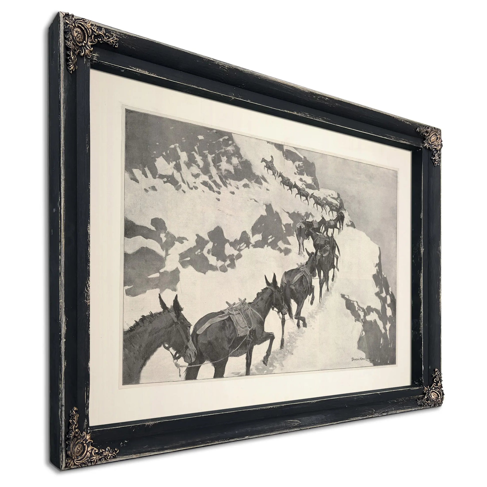 An Ore Train Going Into The Silver Mines Colorado by Frederic Remington