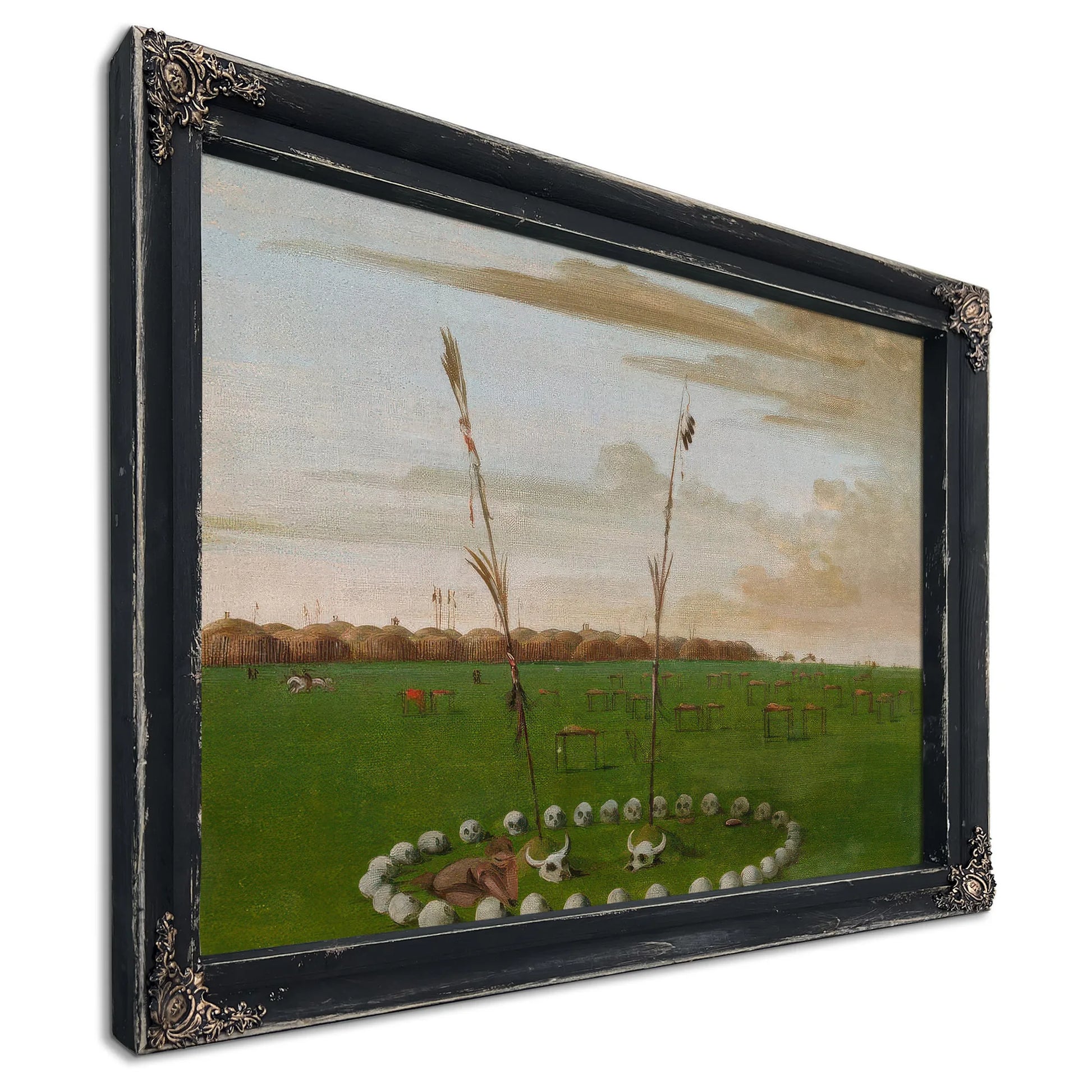 Back View Of Mandan Village, Showing The Cemetery By George Catlin Fine Art Print