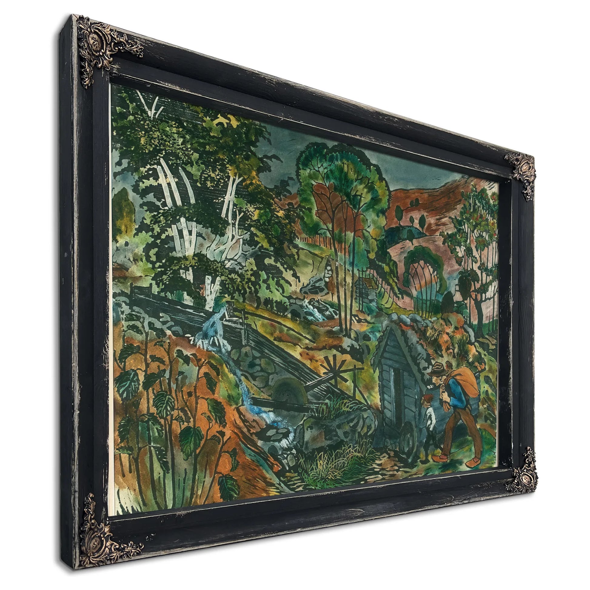Milling Weather (Woodcut) 1 By Nicolai Astrup Fine Art Print