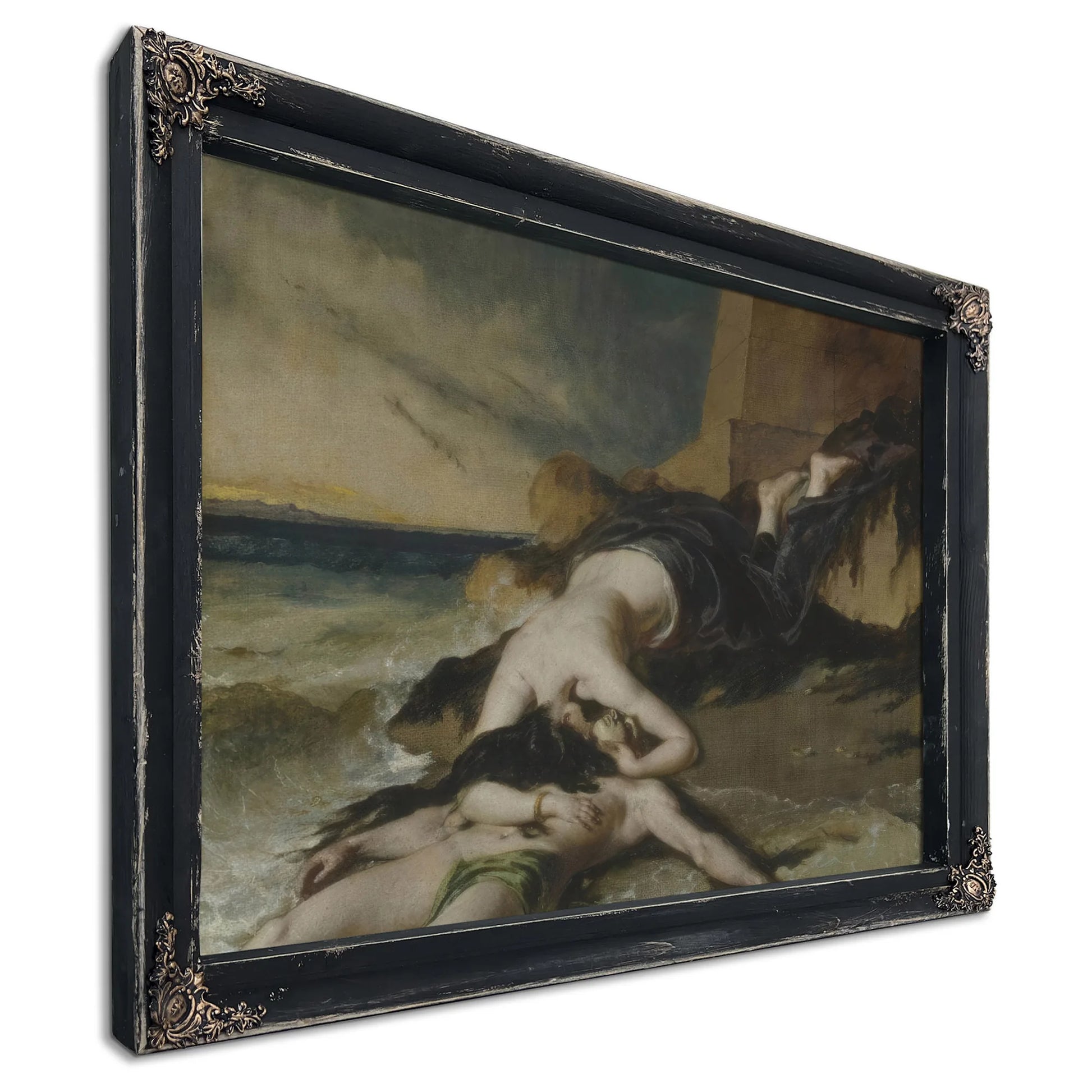 Hero, Having Thrown Herself From The Tower At The Sight Of Leander Drowned, Dies On His Body By William Etty Fine Art Print
