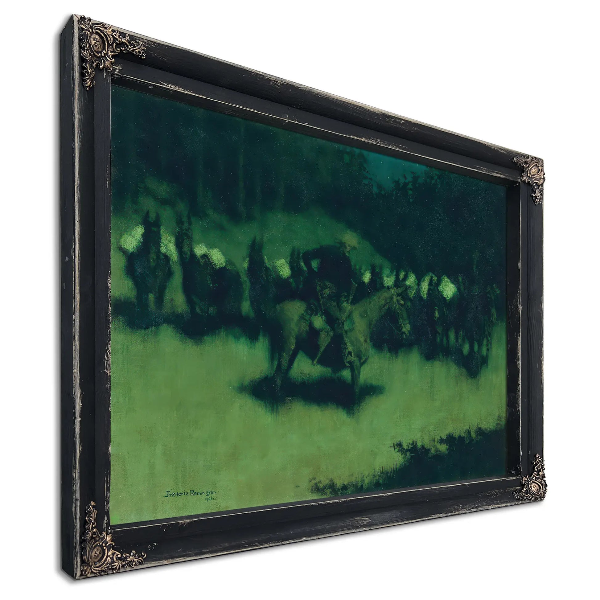 Scare In A Pack Train  by Frederic Remington