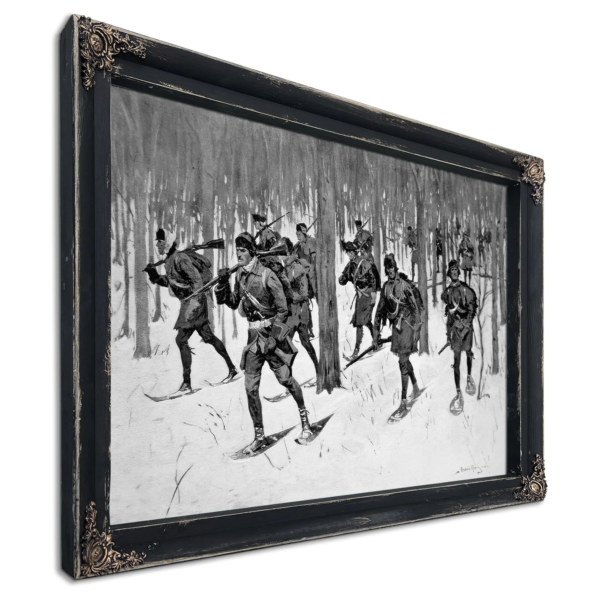 The March Of Rogers Rangers Litho by Frederic Remington