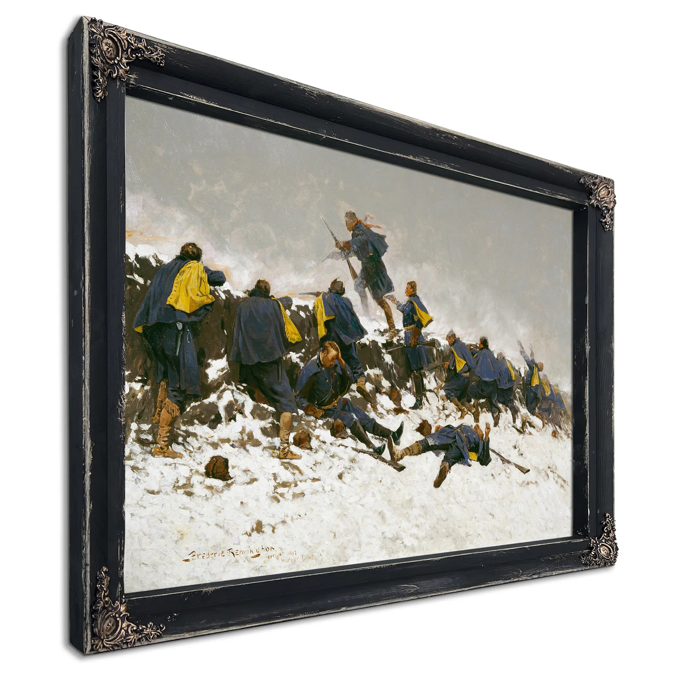 Through The Smoke Sprang The Daring Soldier  by Frederic Remington