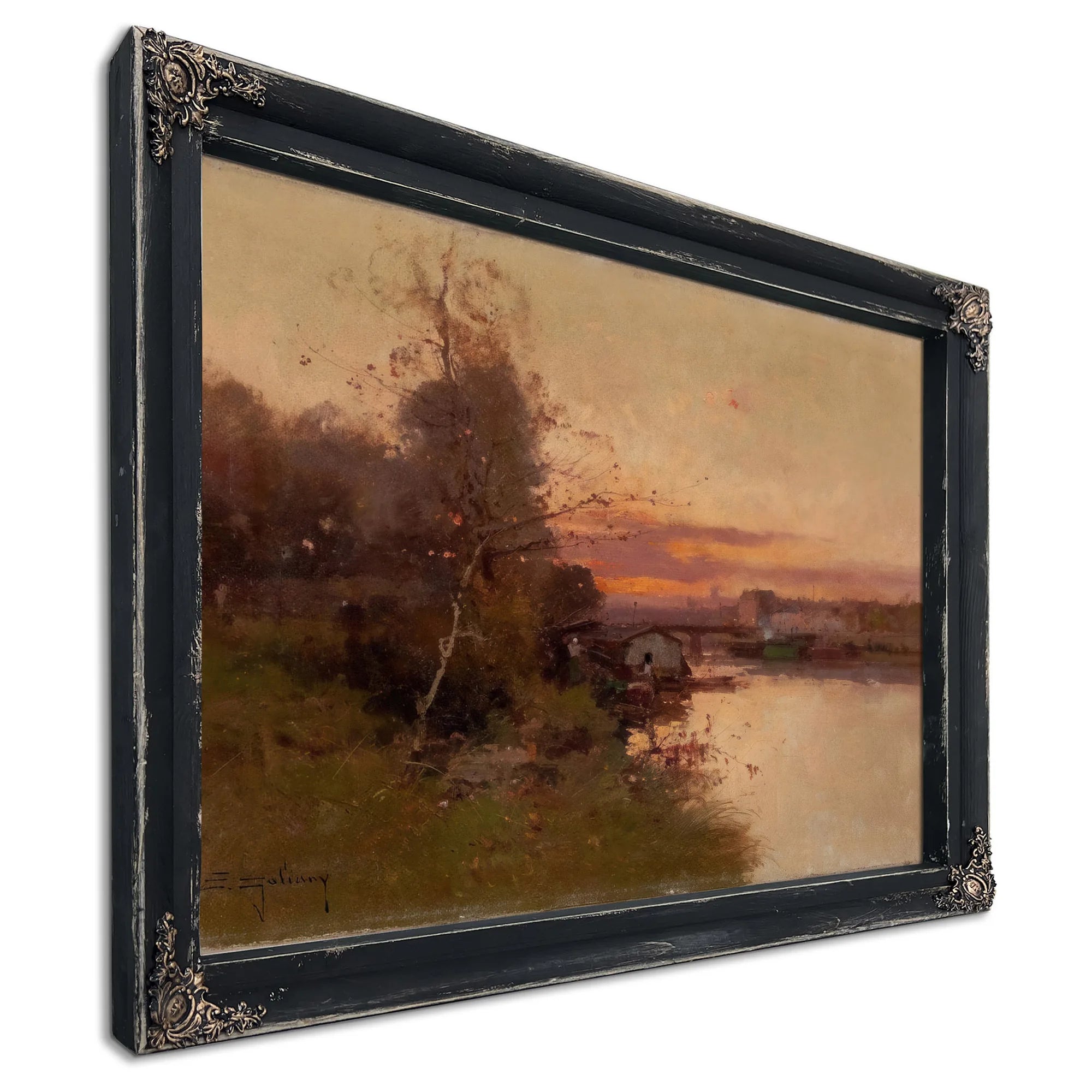 River At Sunset By Eugene Galien Laloue Fine Art Print