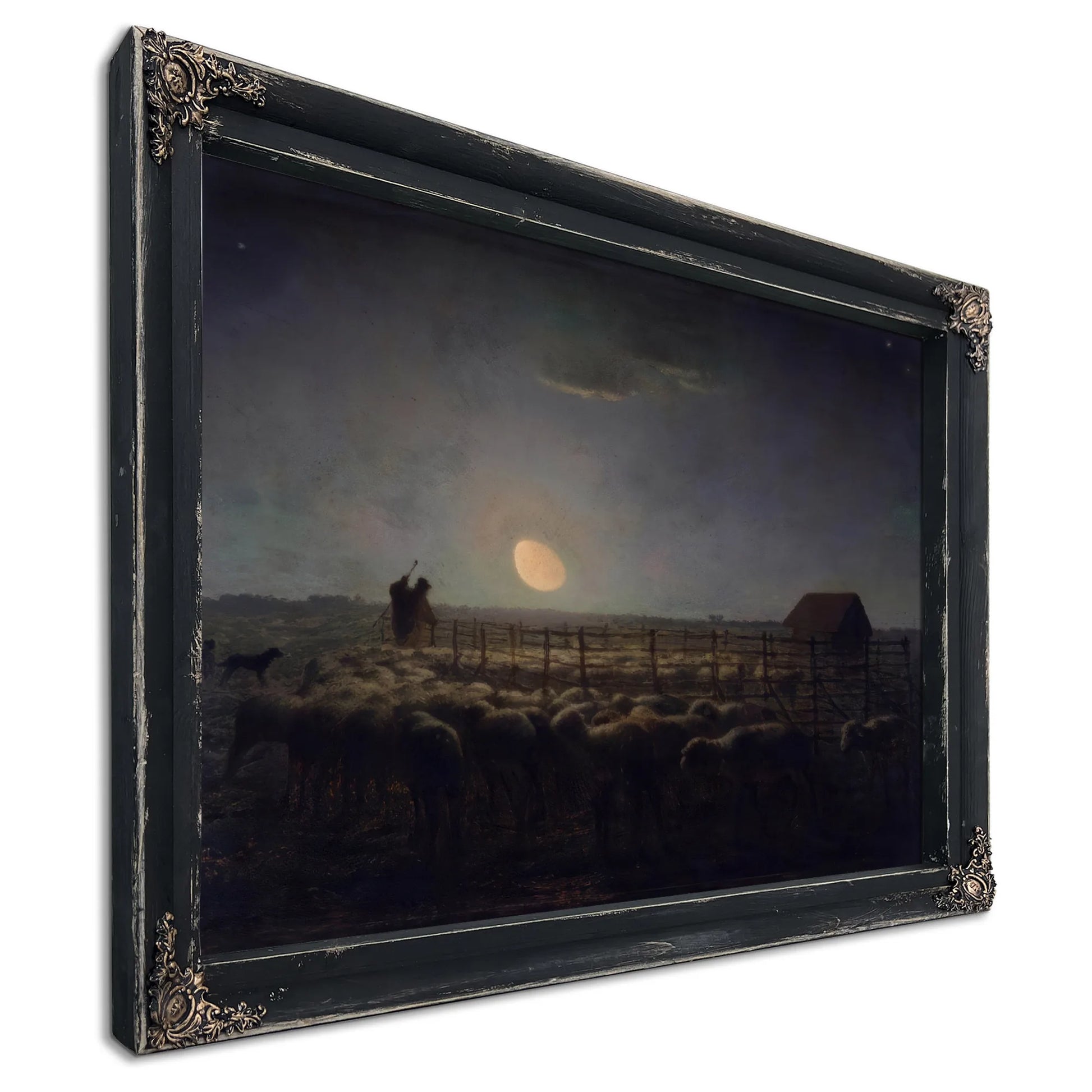 The Sheepfold Moonlight By Jean Francois Millet Fine Art Print