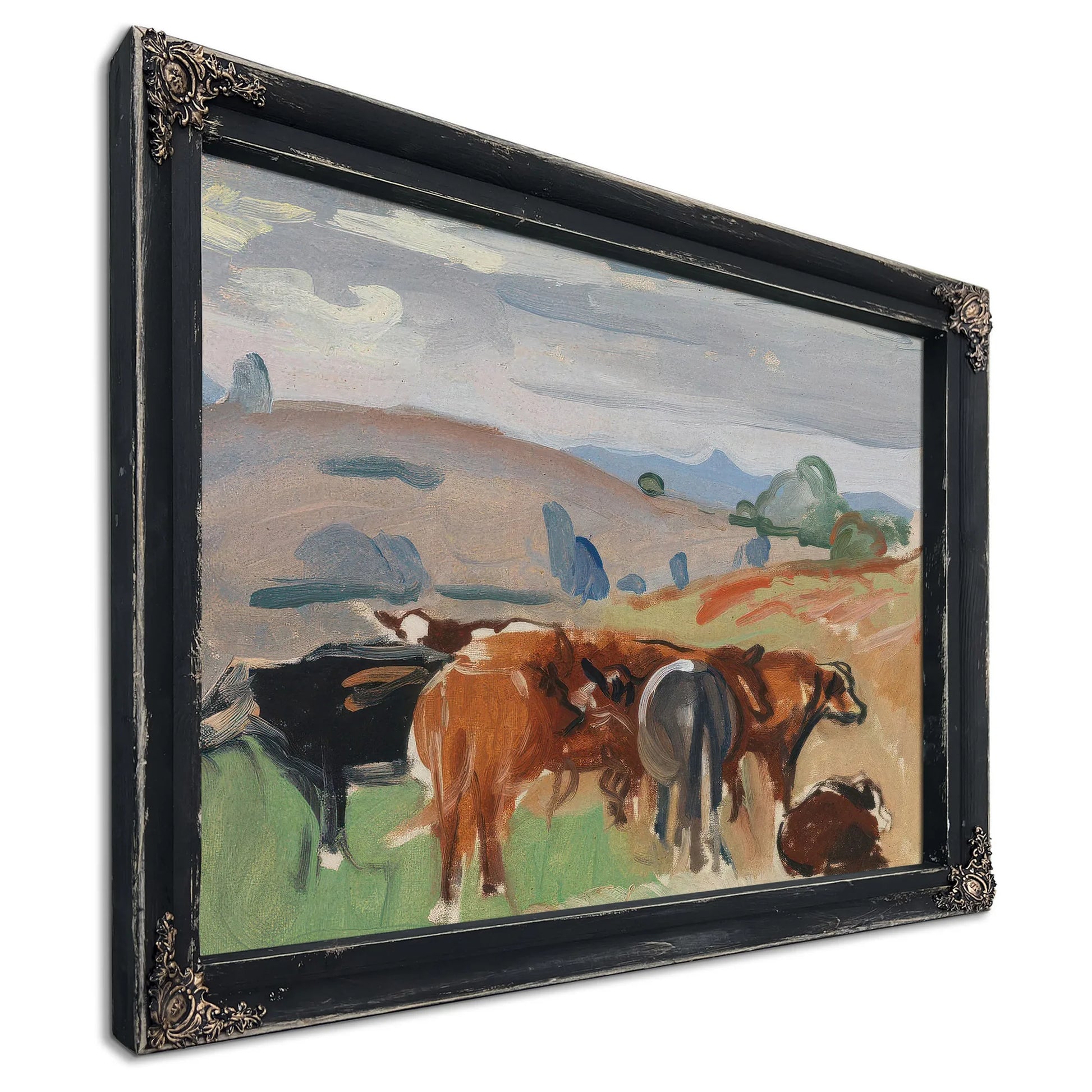 Landscape With Cattle By Pierre Daura Fine Art Print