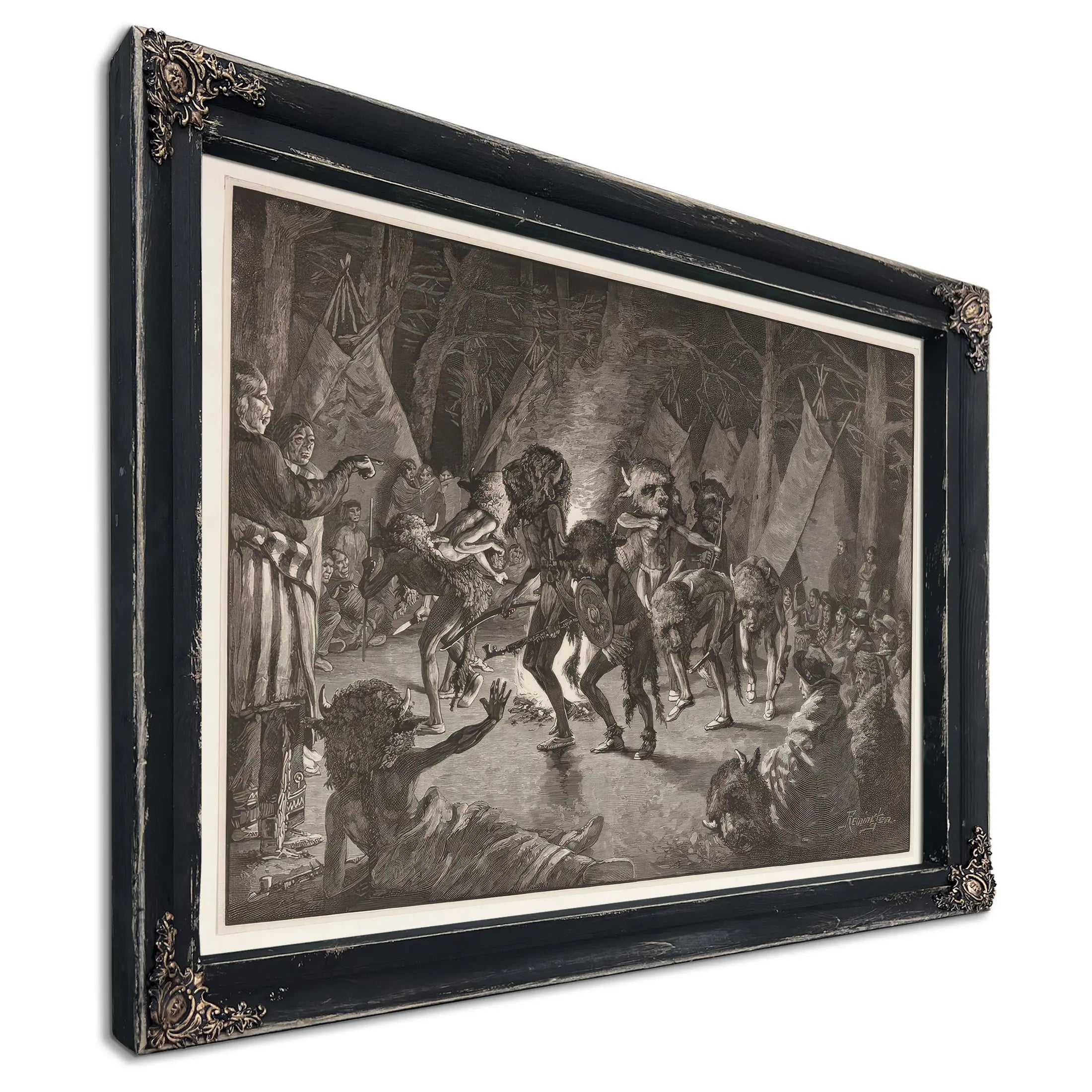 The Buffalo Dance From Harpers Weekly Pub  by Frederic Remington
