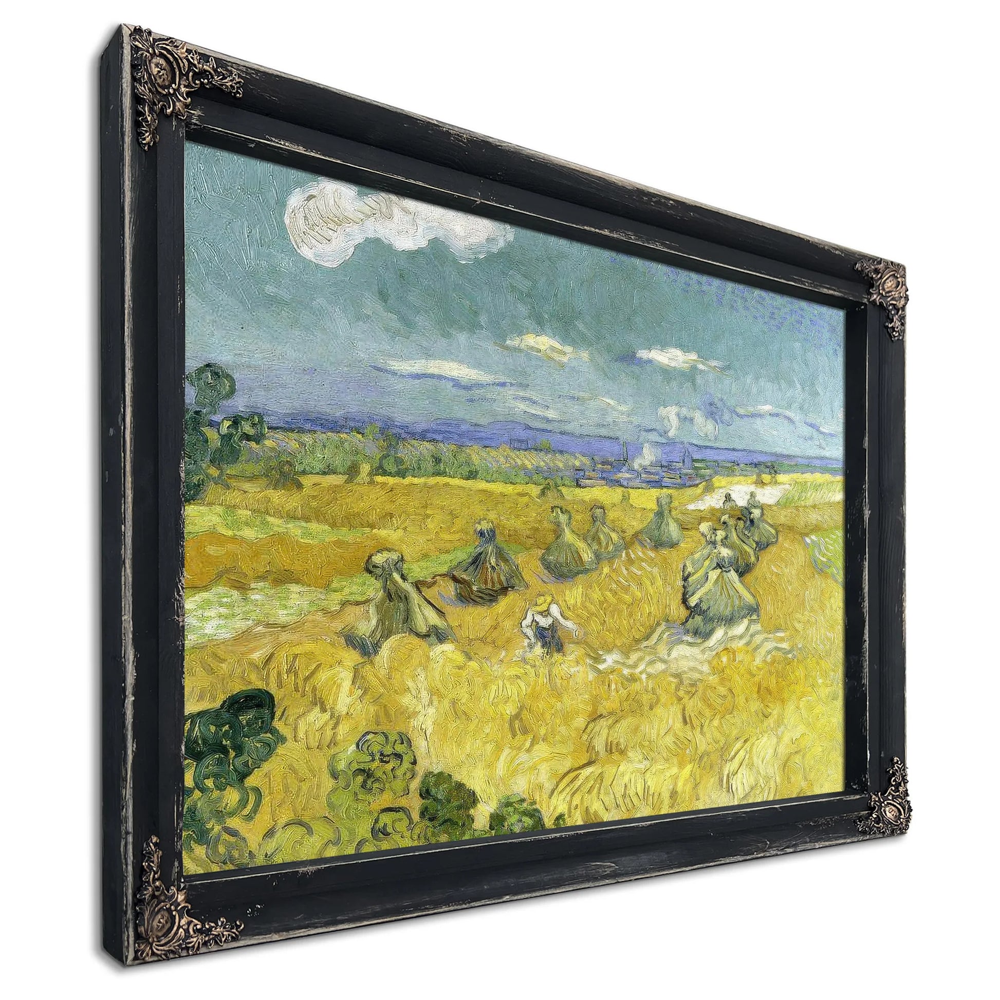 Wheat Fields With Reaper Auvers By Vincent Van Gogh Fine Art Print