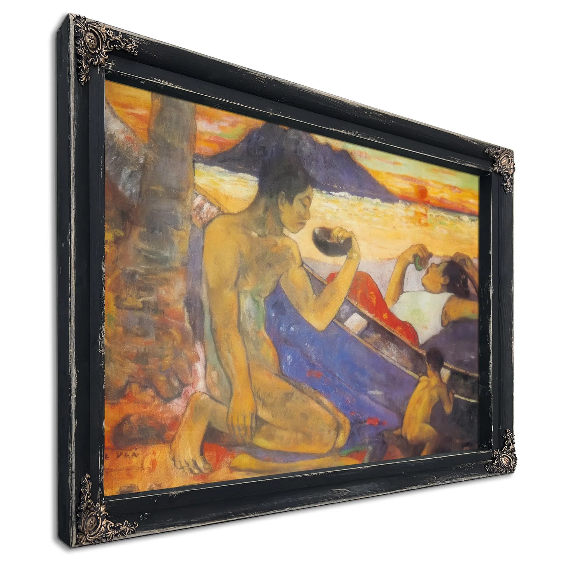 Te Vaa ( The Canoe) Or A Thahitian Family By Paul Gauguin Fine Art Print