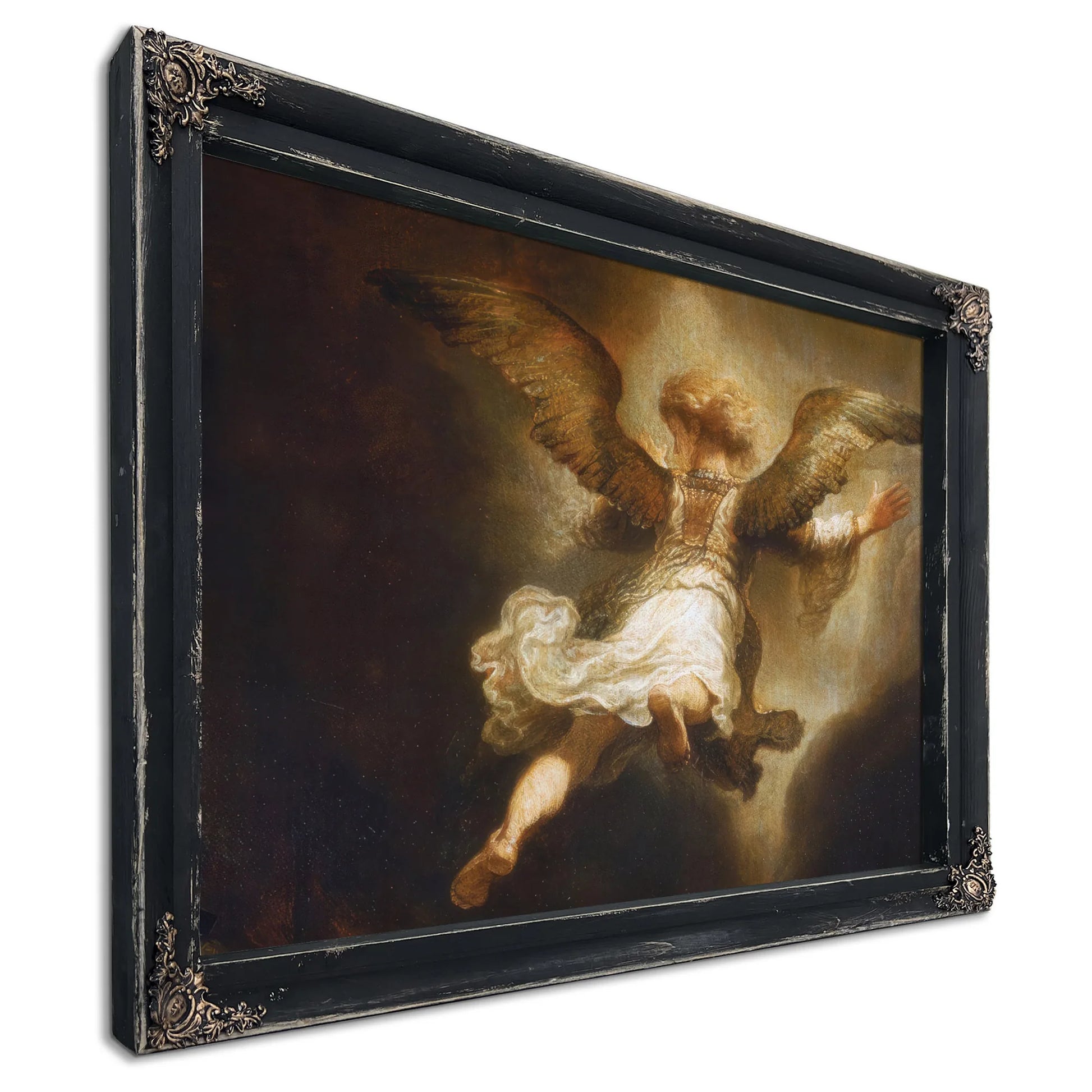 Detail Of Angel Raphael Leaving Tobit And His Family By Rembrandt Fine Art Print