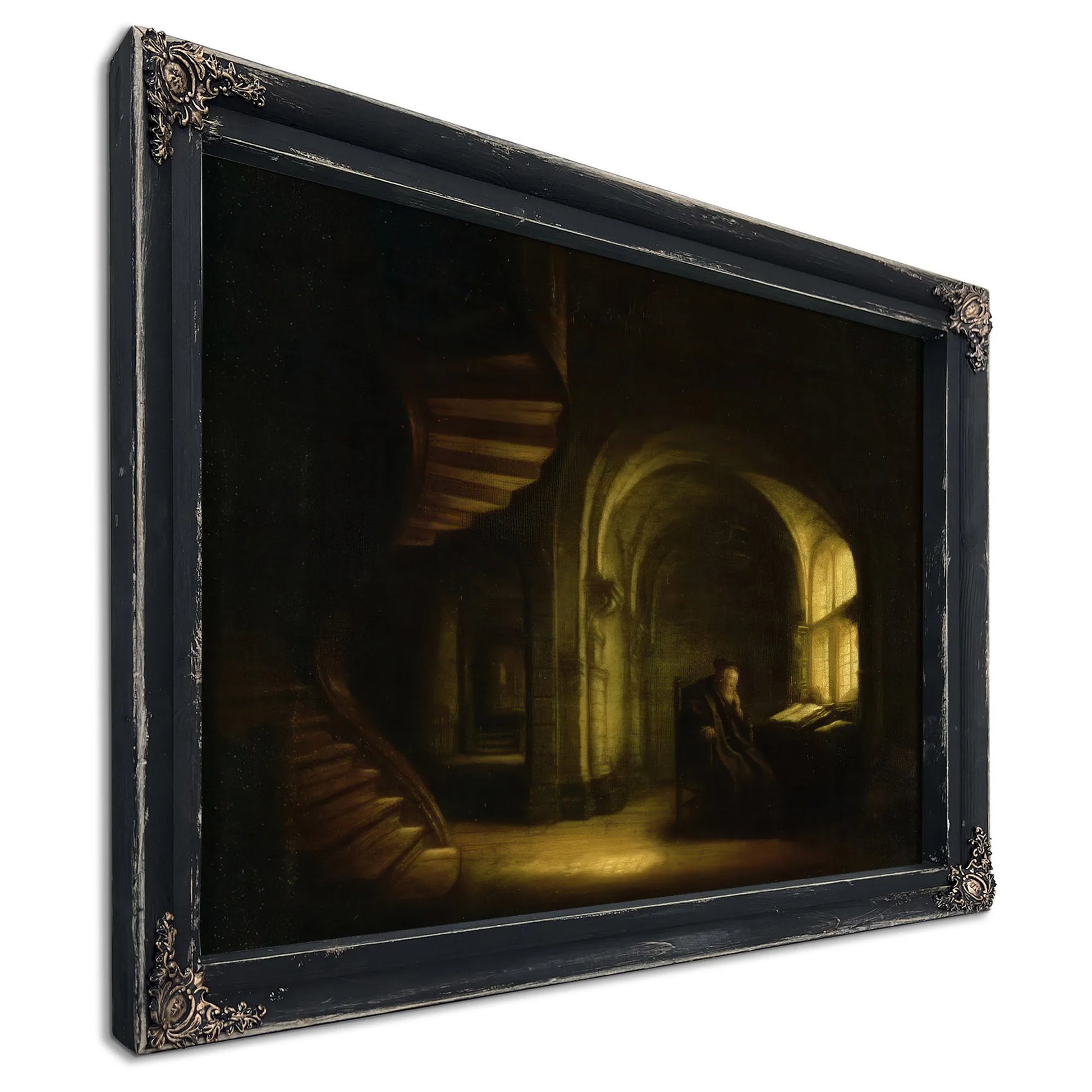 Philosopher With An Open Book By Rembrandt Fine Art Print