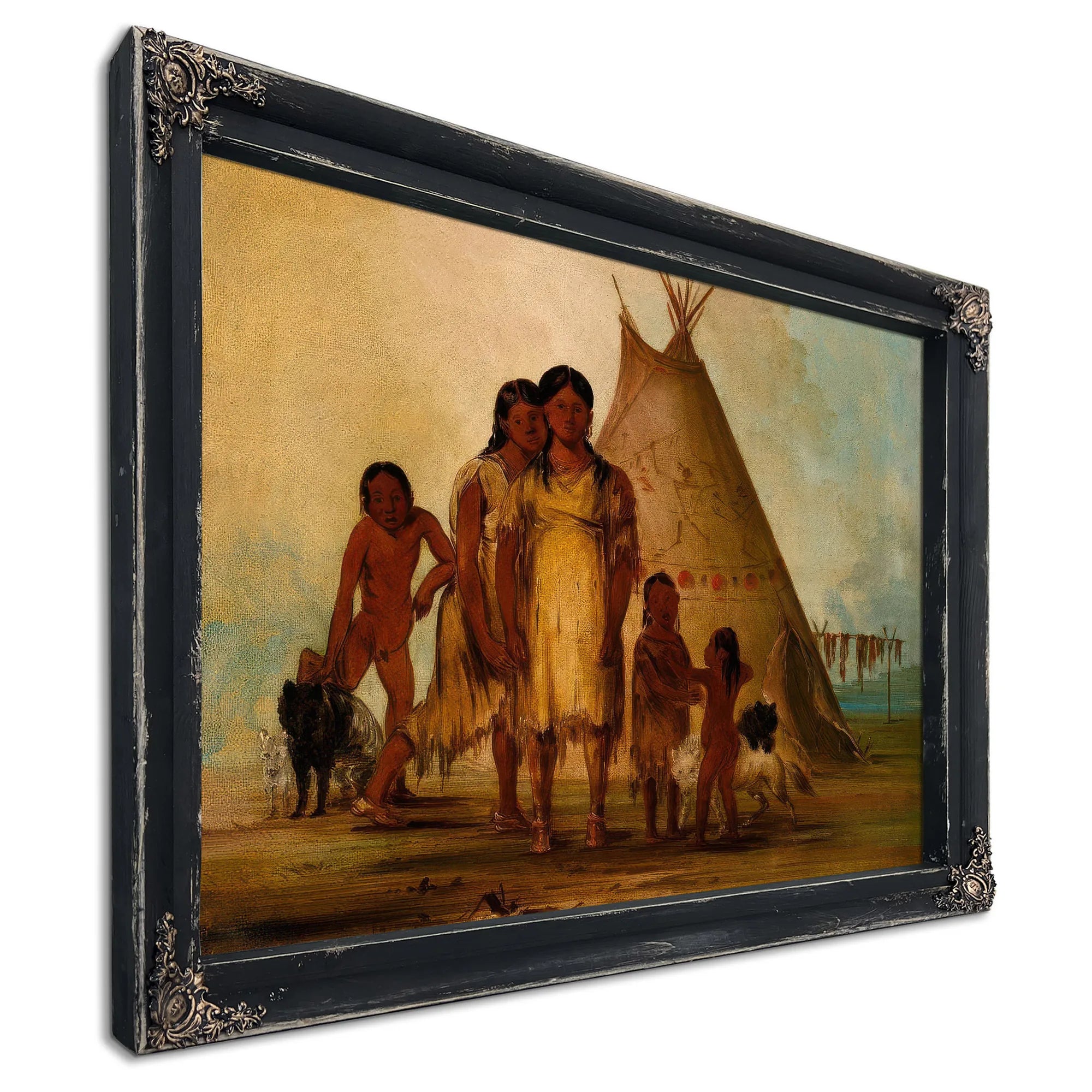 Two Comanche Girls By George Catlin Fine Art Print
