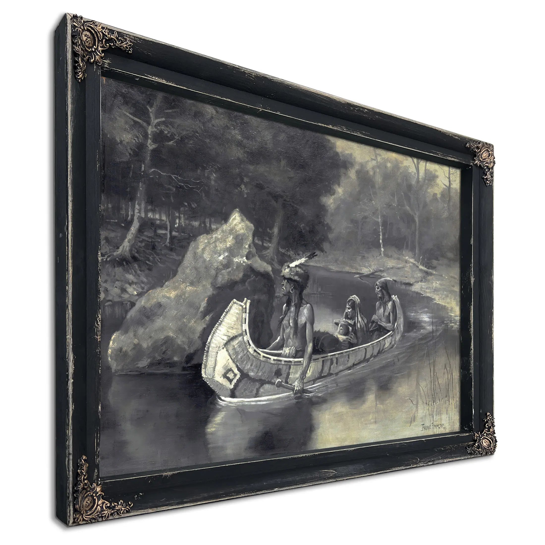 Pitched It Sheer Into The Riverwhere It Still Is Seen In The Summer  by Frederic Remington