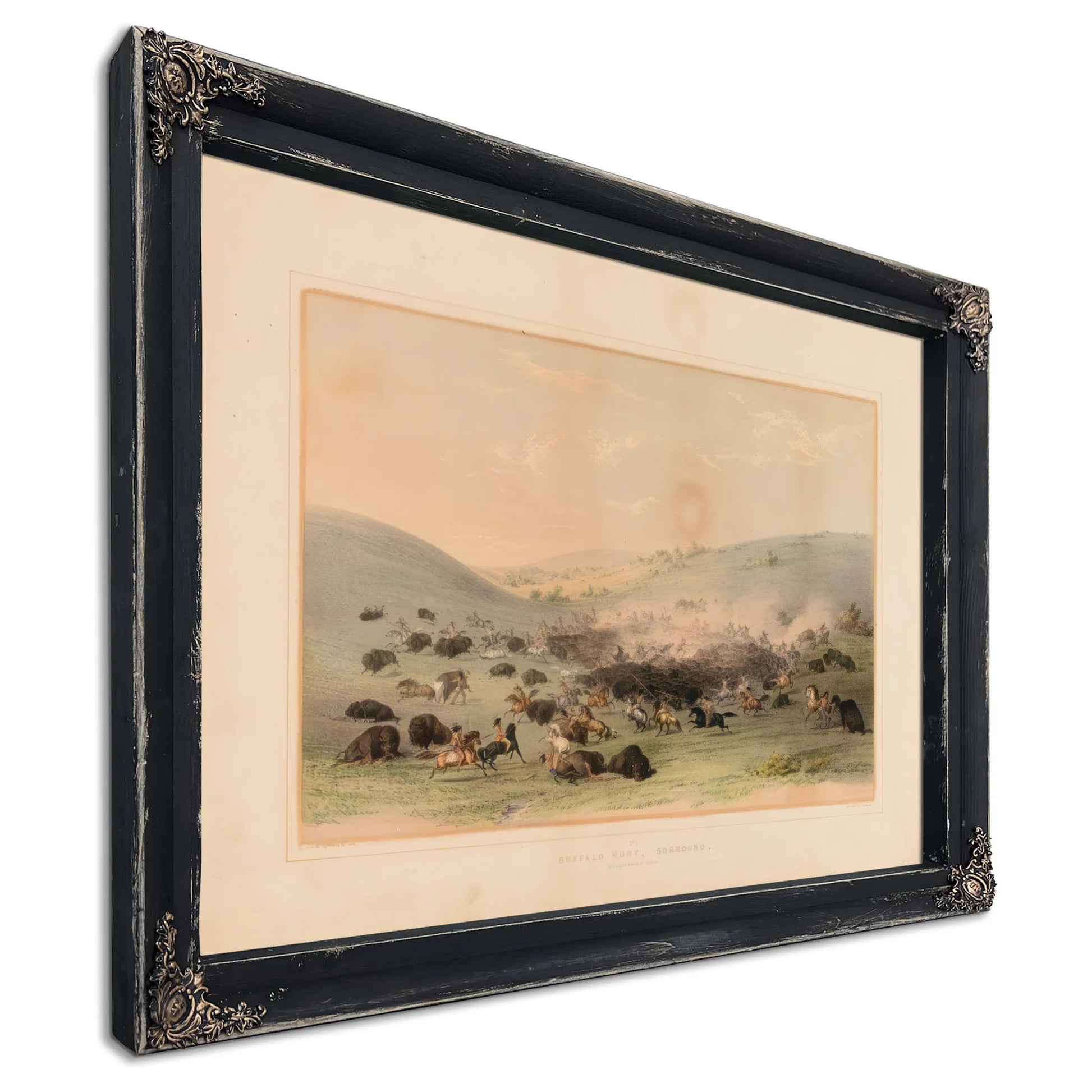 Buffalo Hunt Surround No. 9 By George Catlin Fine Art Print