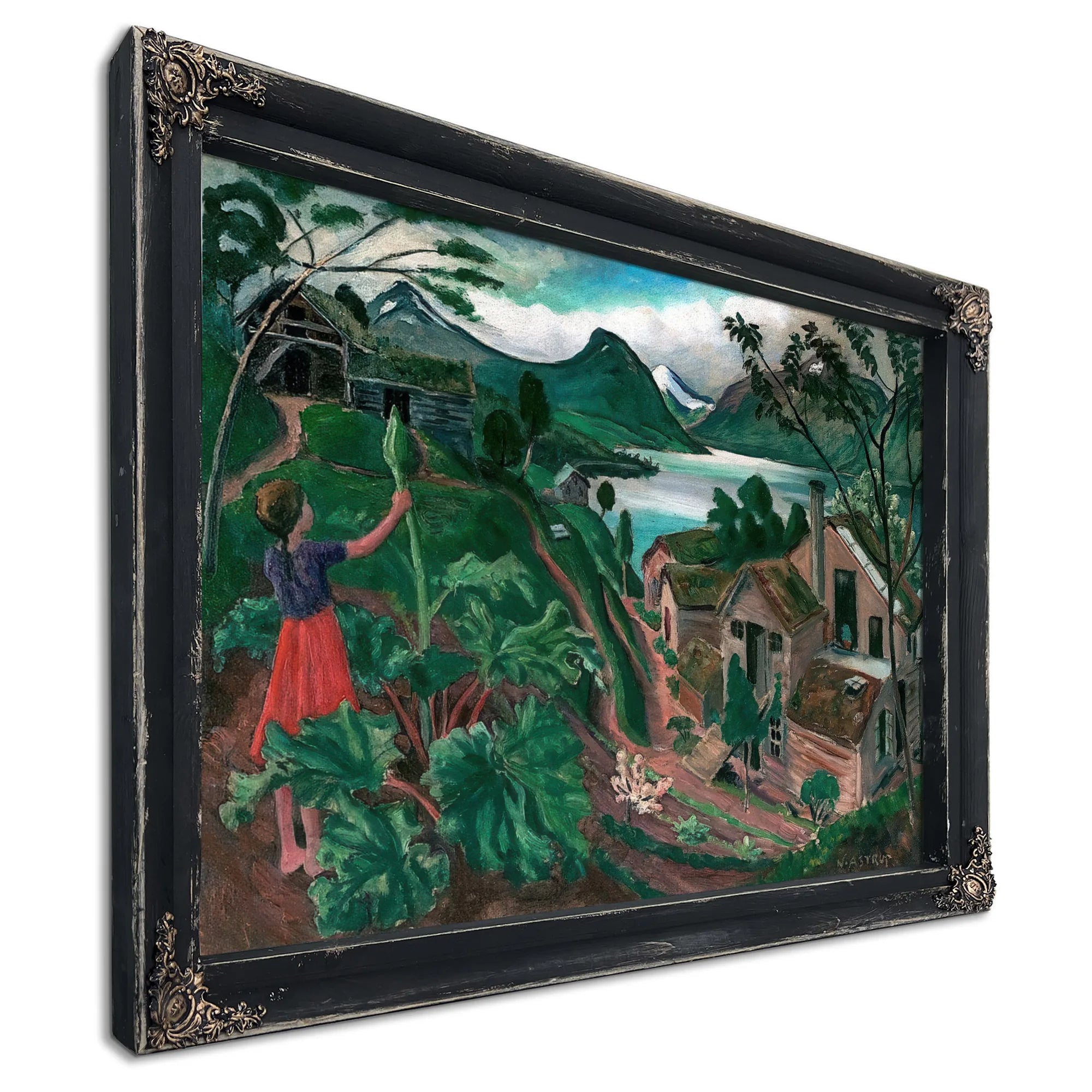 Rhubarb And Little Girl At Sandalstrand By Nicolai Astrup Fine Art Print