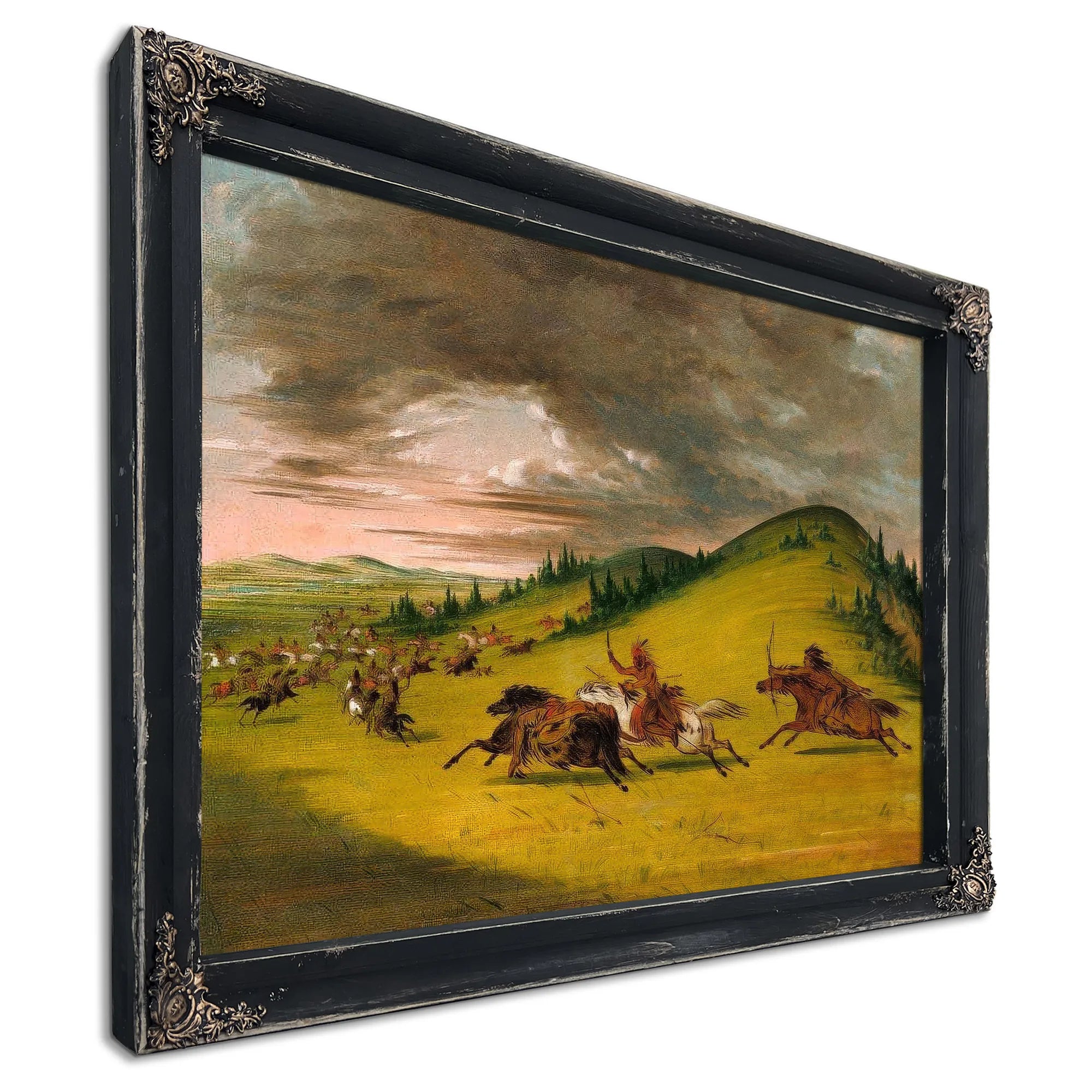 Battle Between Sioux And Sac And Fox By George Catlin Fine Art Print