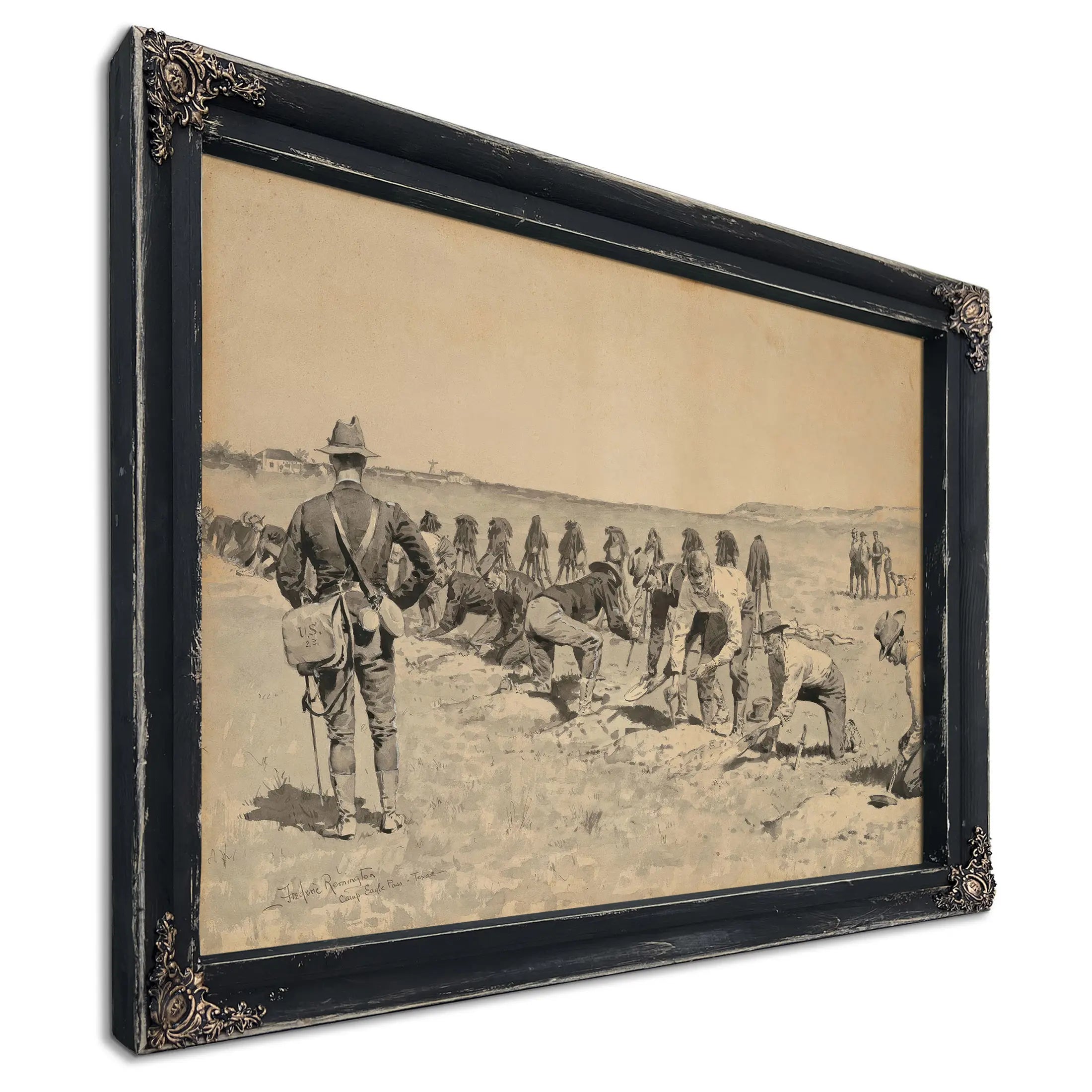 Hasty Intrenchment Drill In The United States Army by Frederic Remington