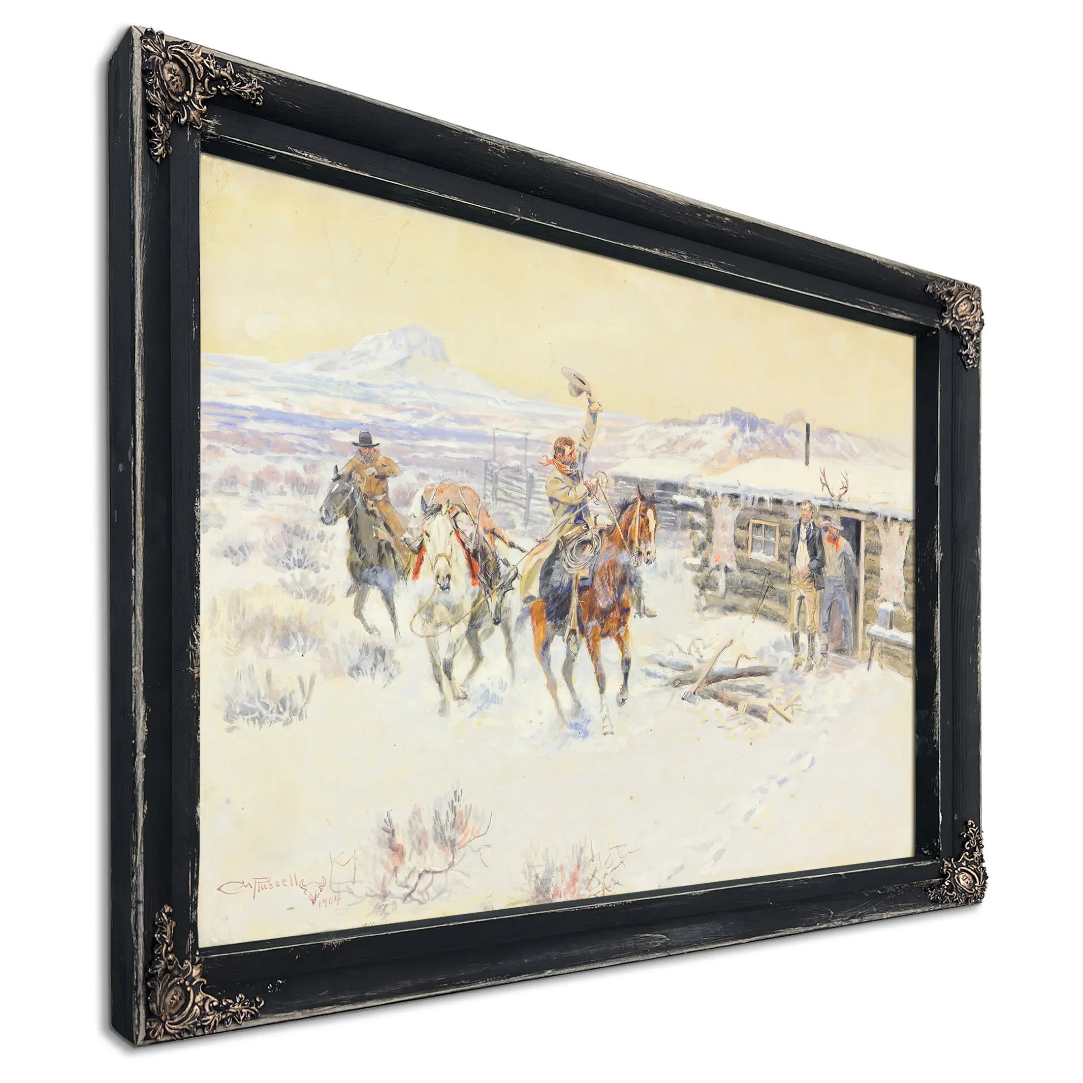 Christmas At The Line Camp by Charles Marion Russell