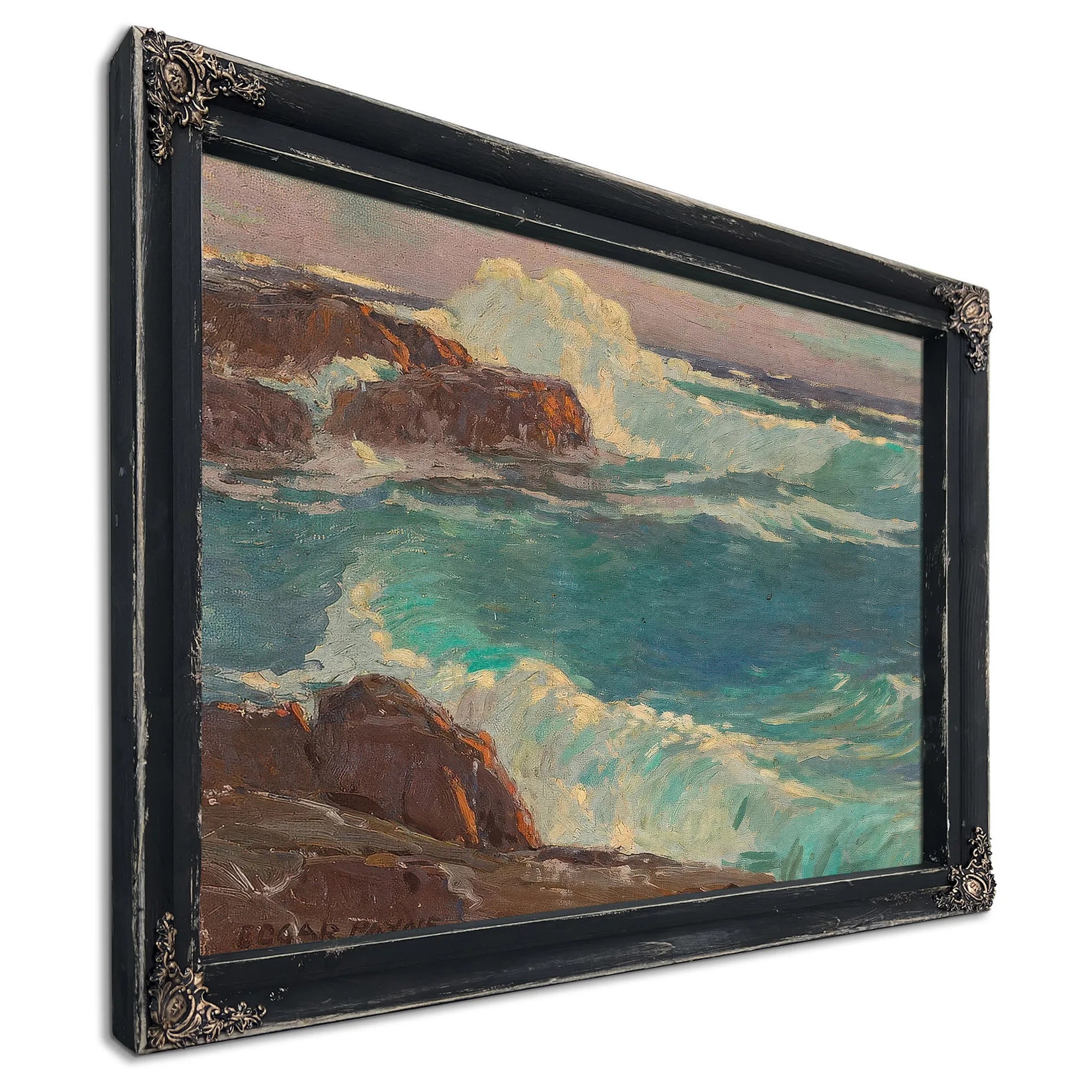 Rough Seas Along A Rocky Coast By Edgar Payne Fine Art Print