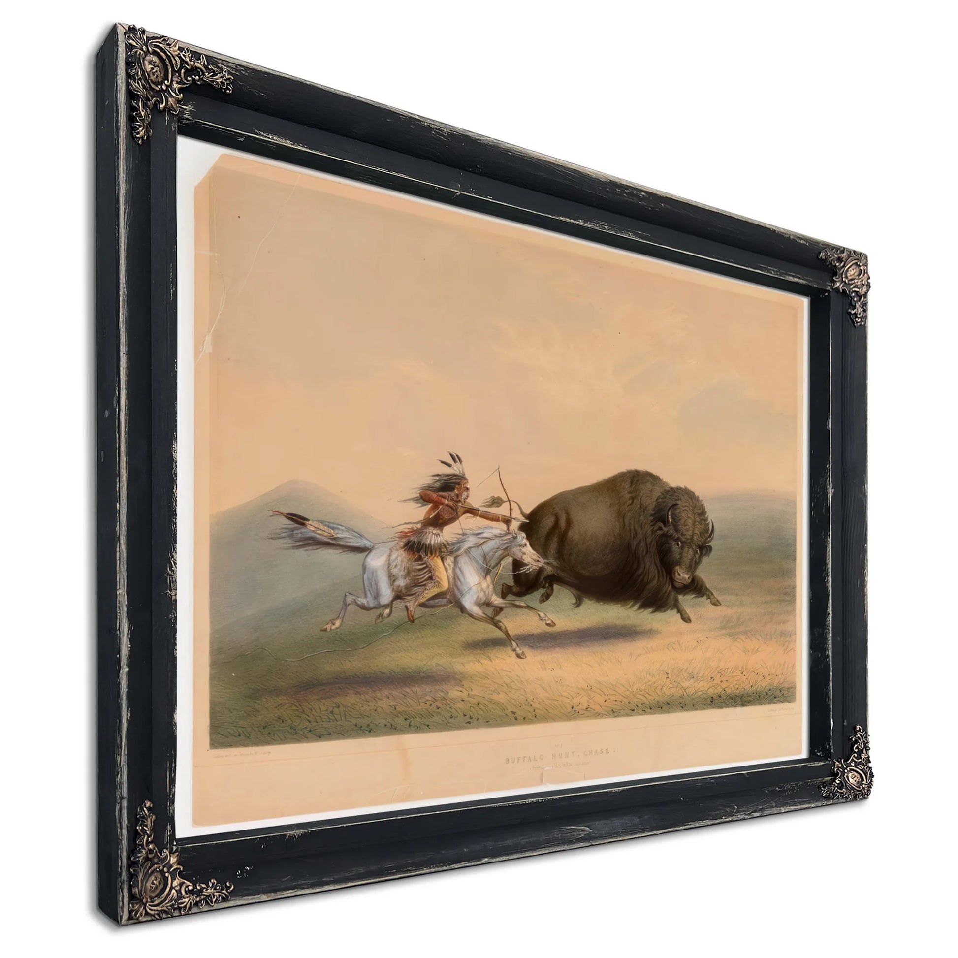 Buffalo Hunt, Chase No. 6 By George Catlin Fine Art Print