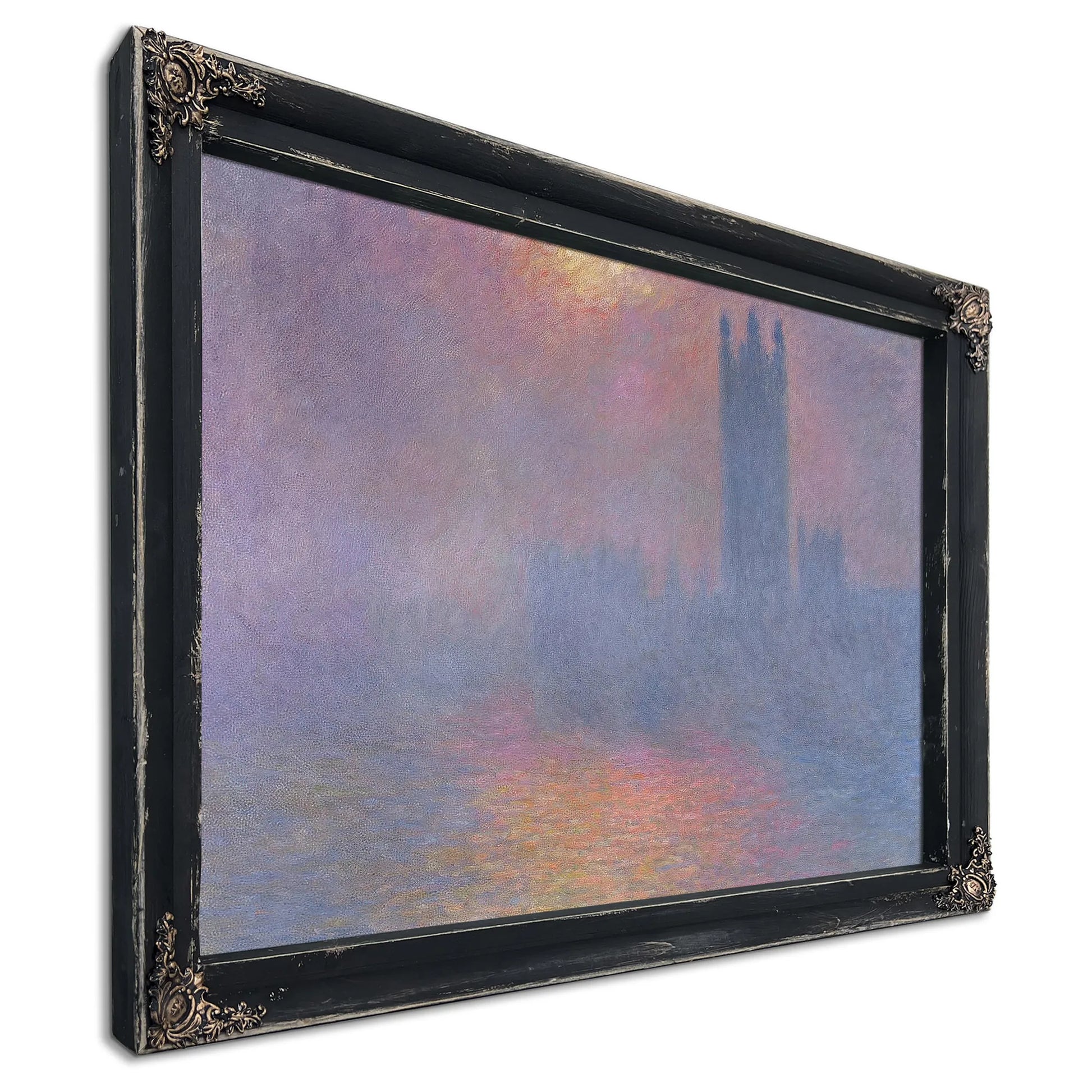 The Houses Of Parliament, London, With The Sun Breaking Through The Fog By Claude Monet Fine Art Print