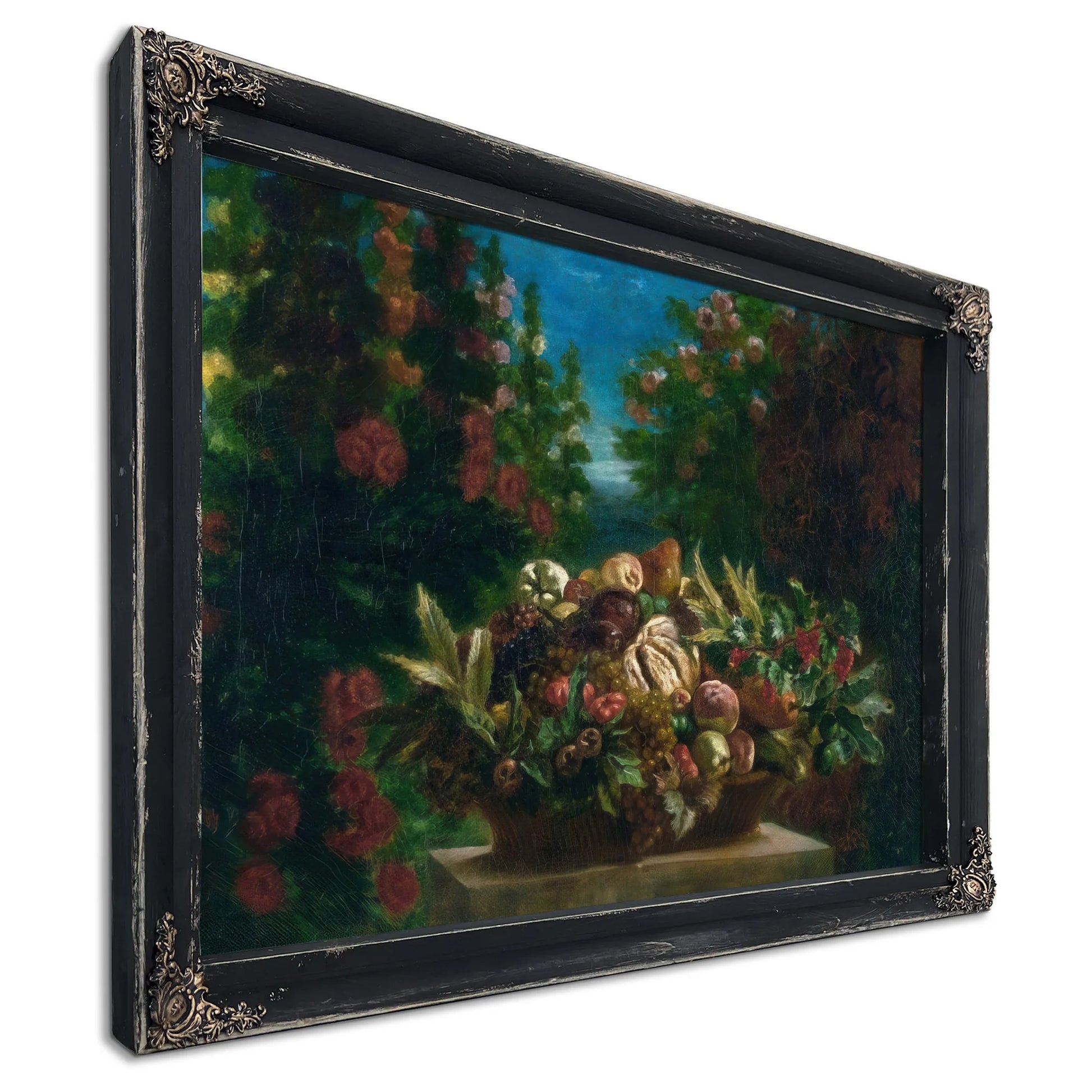 Still Life With Flowers And Fruit By Eugene Delacroix Fine Art Print