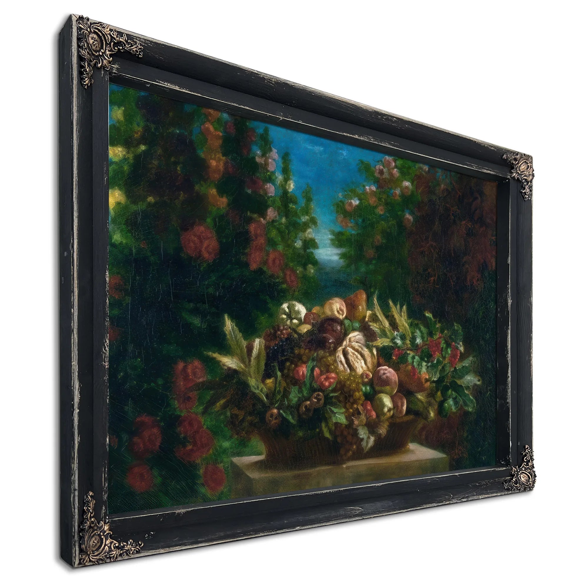 Still Life With Flowers And Fruit By Eugene Delacroix Fine Art Print