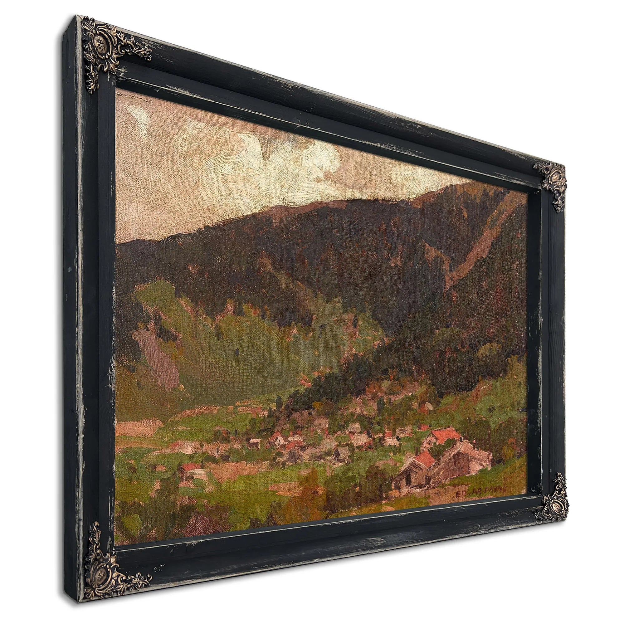 Village At The Base Of The Mountain By Edgar Payne Fine Art Print
