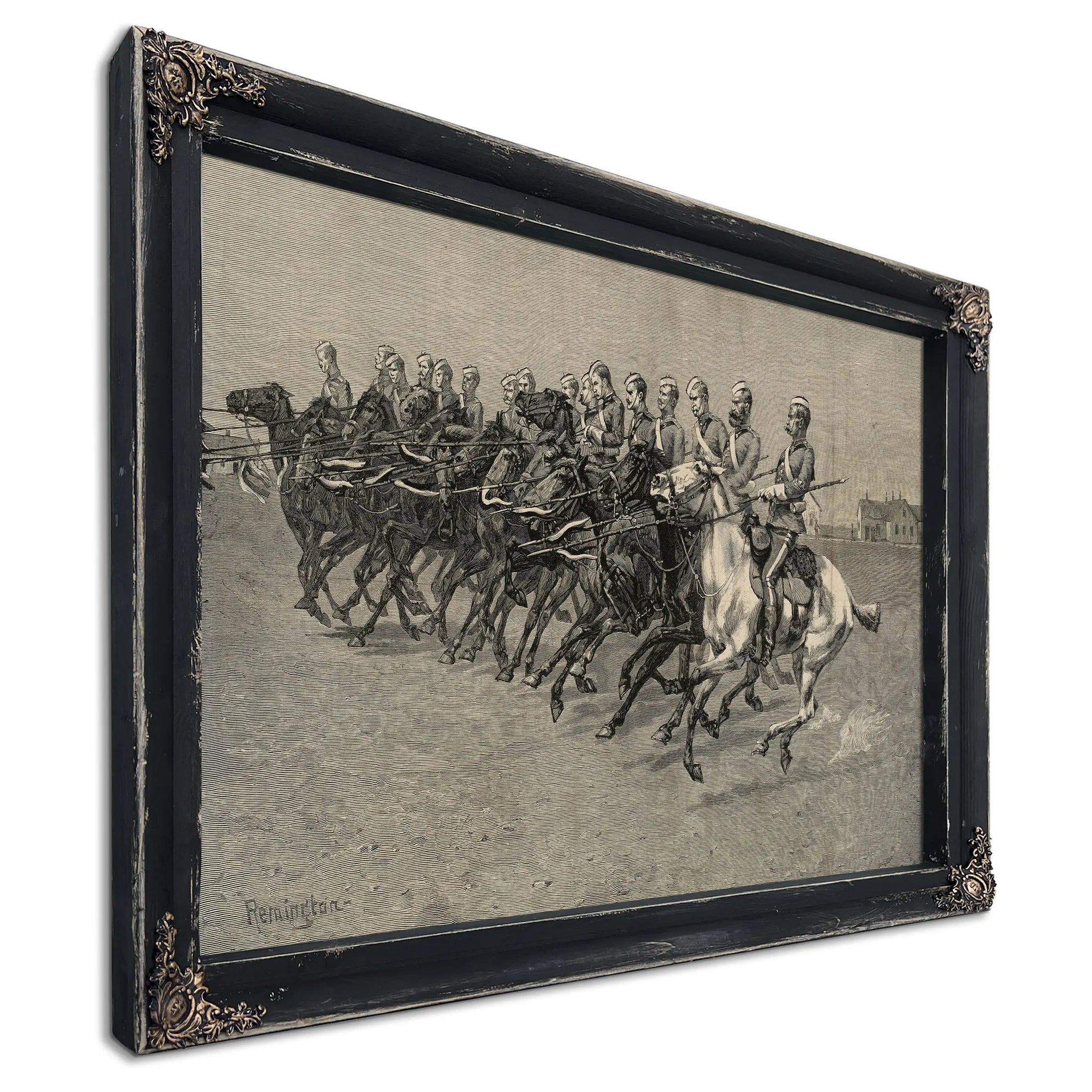 The Canadian Mounted Police On A Musical Ride Charge by Frederic Remington