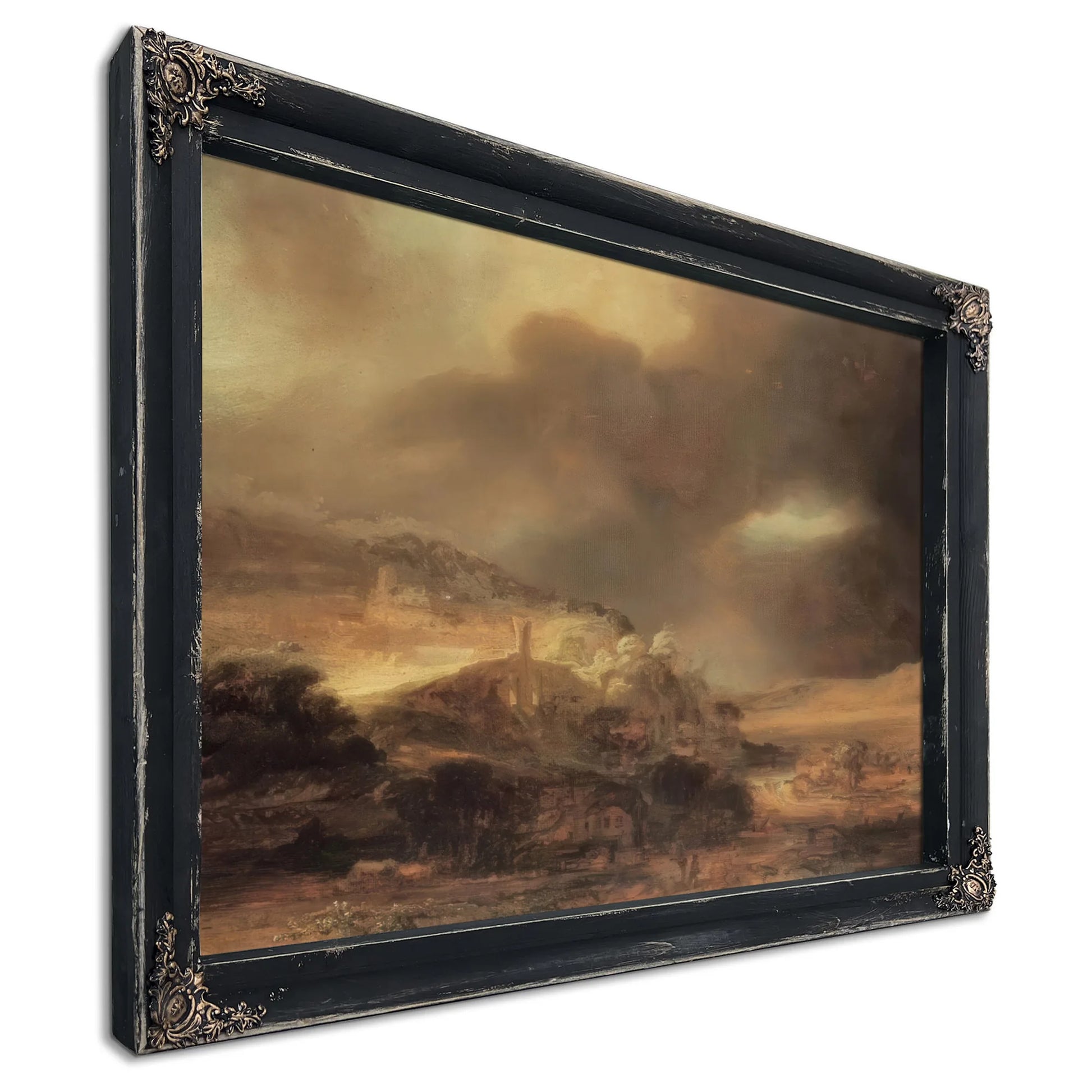 Stormy Landscape, By Rembrandt Fine Art Print