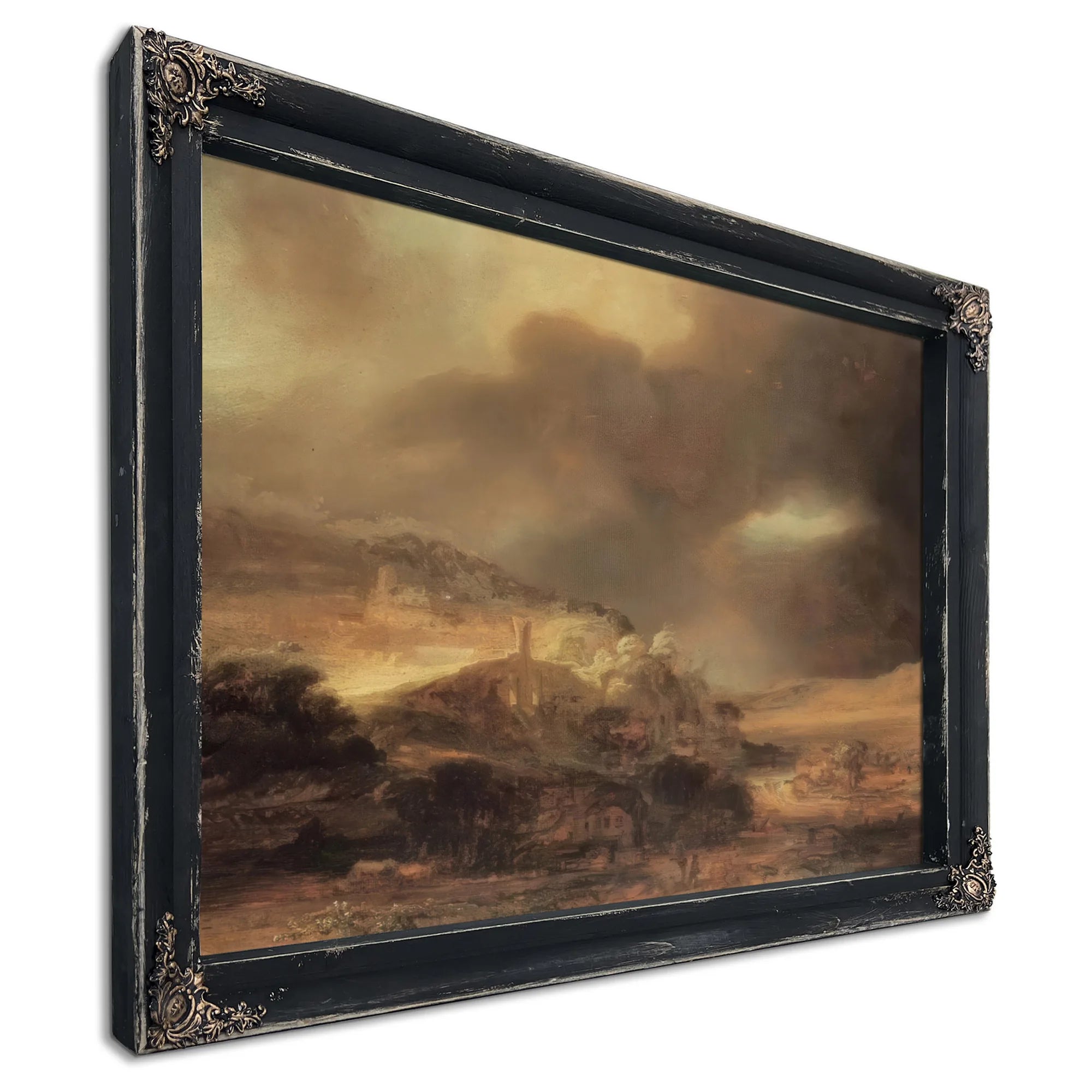 Stormy Landscape, By Rembrandt Fine Art Print