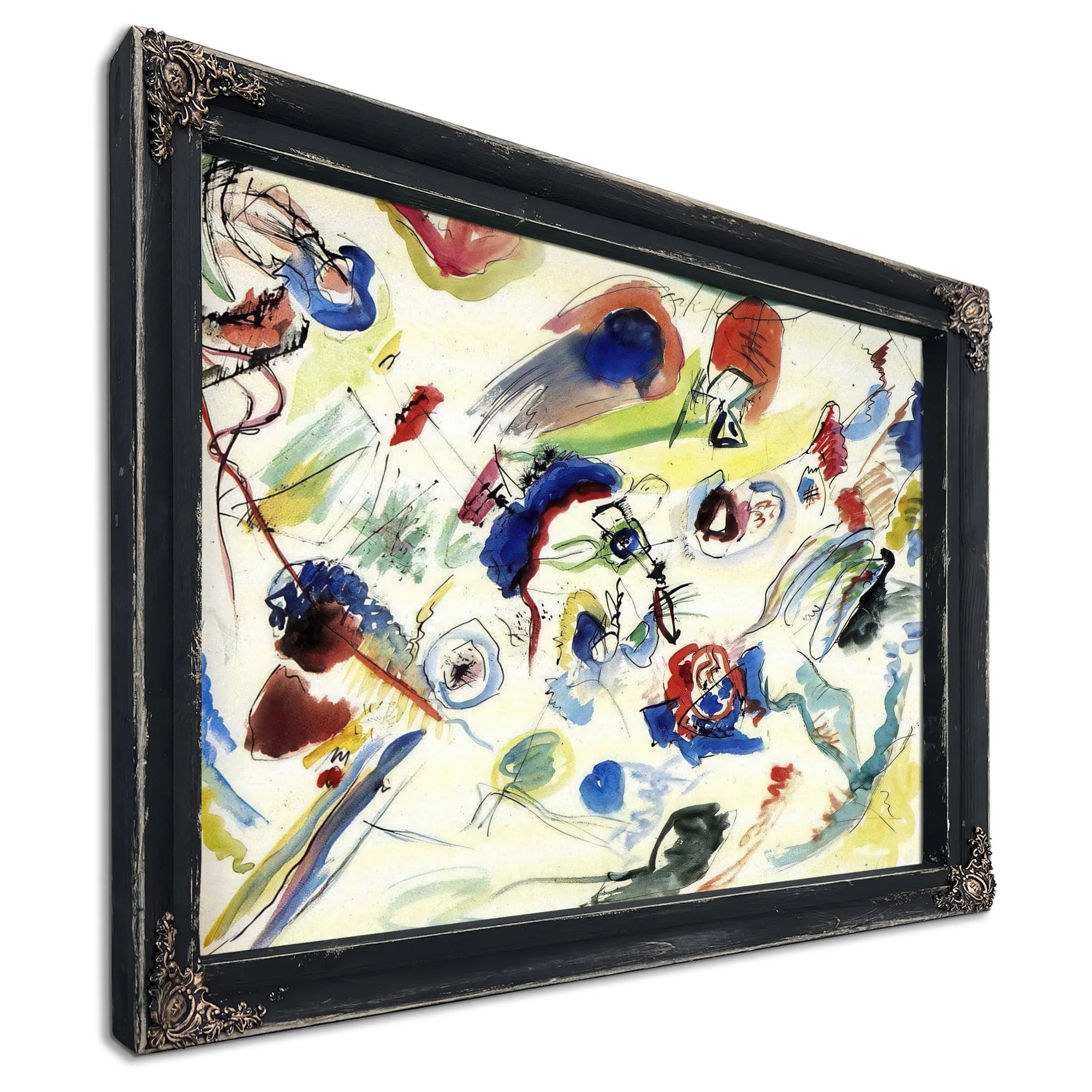 Untitled First Abstract Watercolor 1910 By Wassily Kandinsky Fine Art Print
