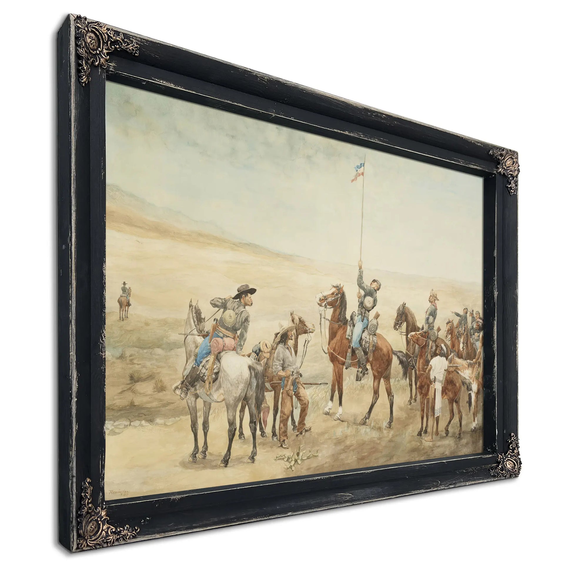 Frederic Remington Signaling The Main Command  by Frederic Remington