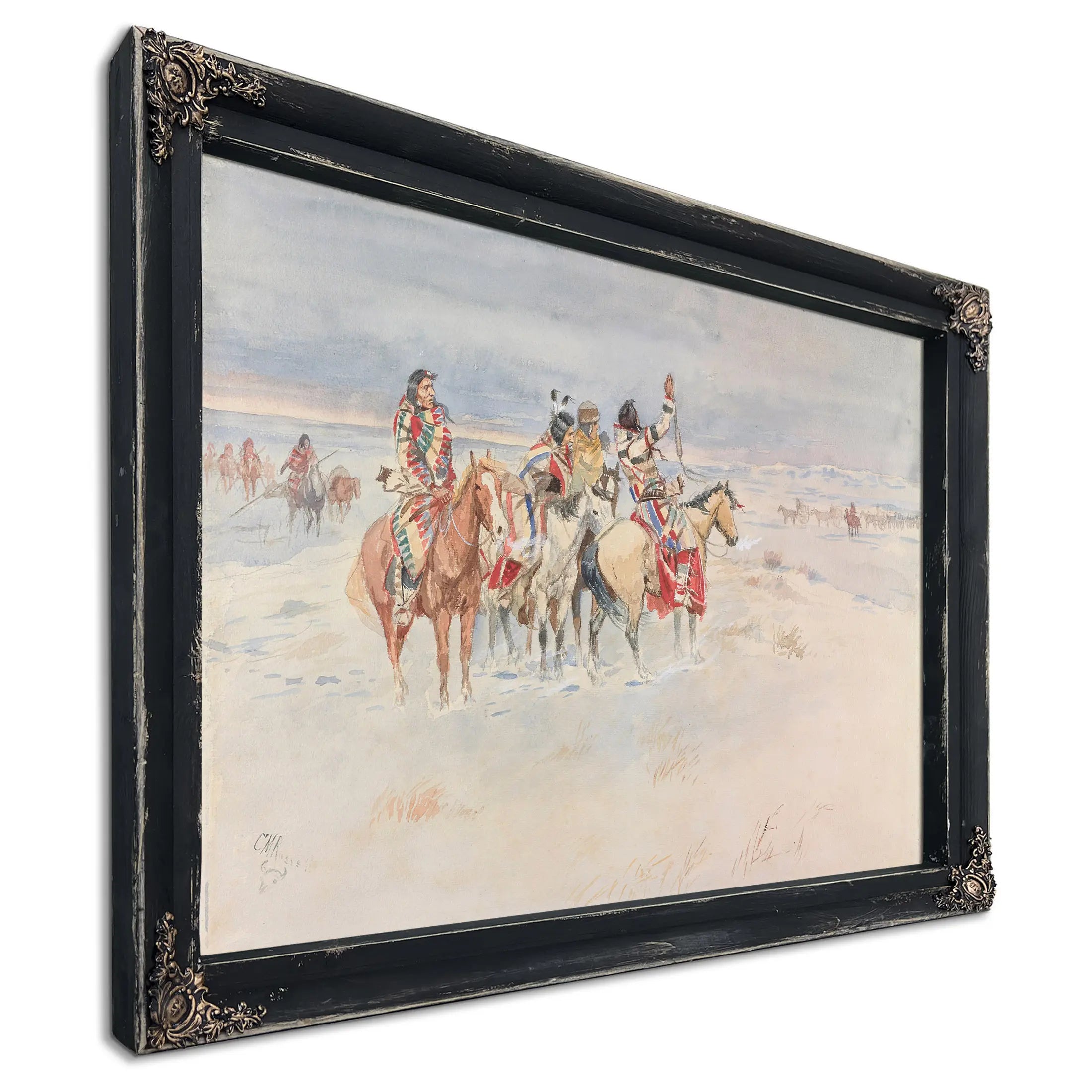 Crees Meeting Traders by Charles Marion Russell